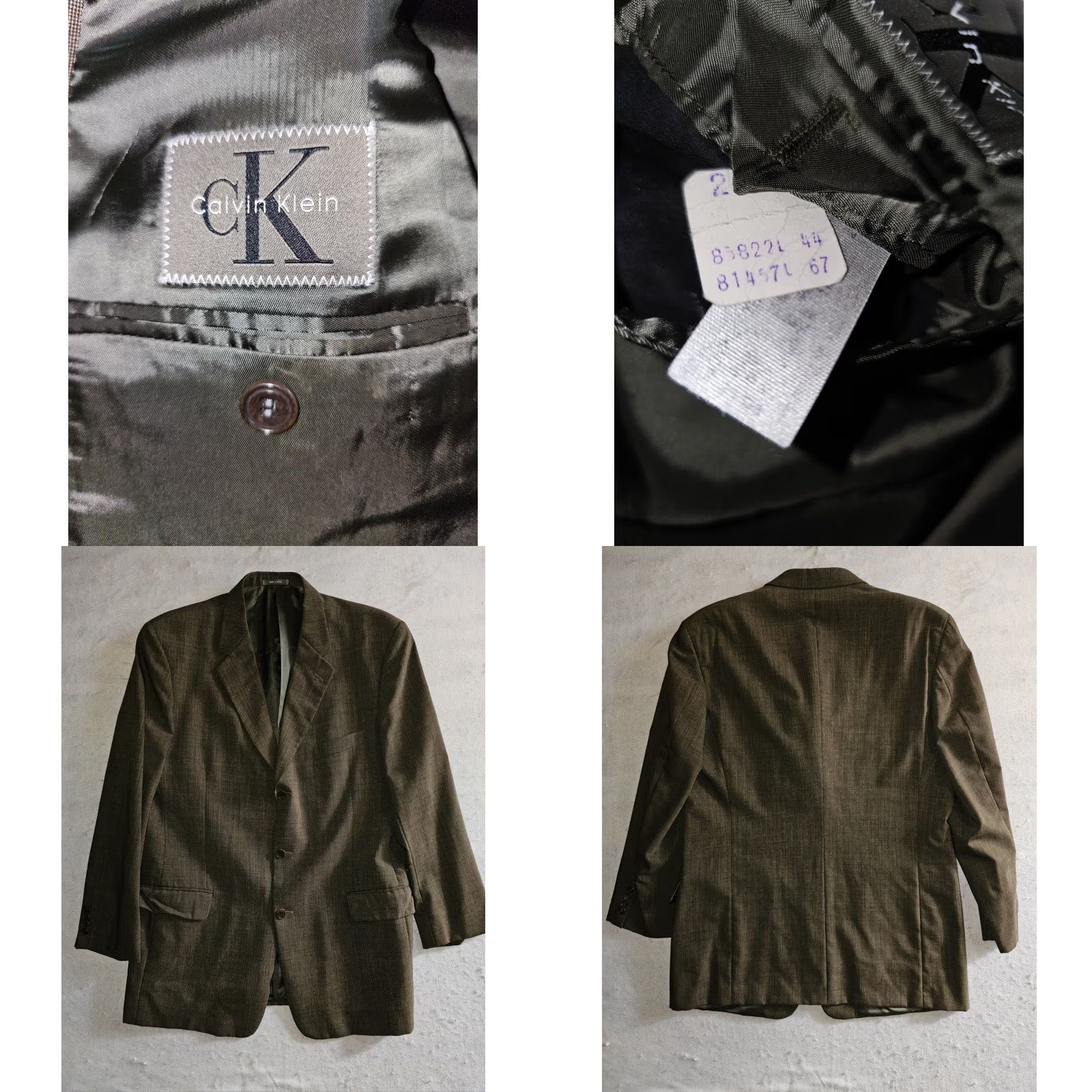 Calvin Klein Calvin Klein Signature 2pc Suit Wool Blend Solid Beige Brown Size 44 Reg 36/30 Mens Suit 2 Piece Regular Classic Size 44R - 8 Thumbnail