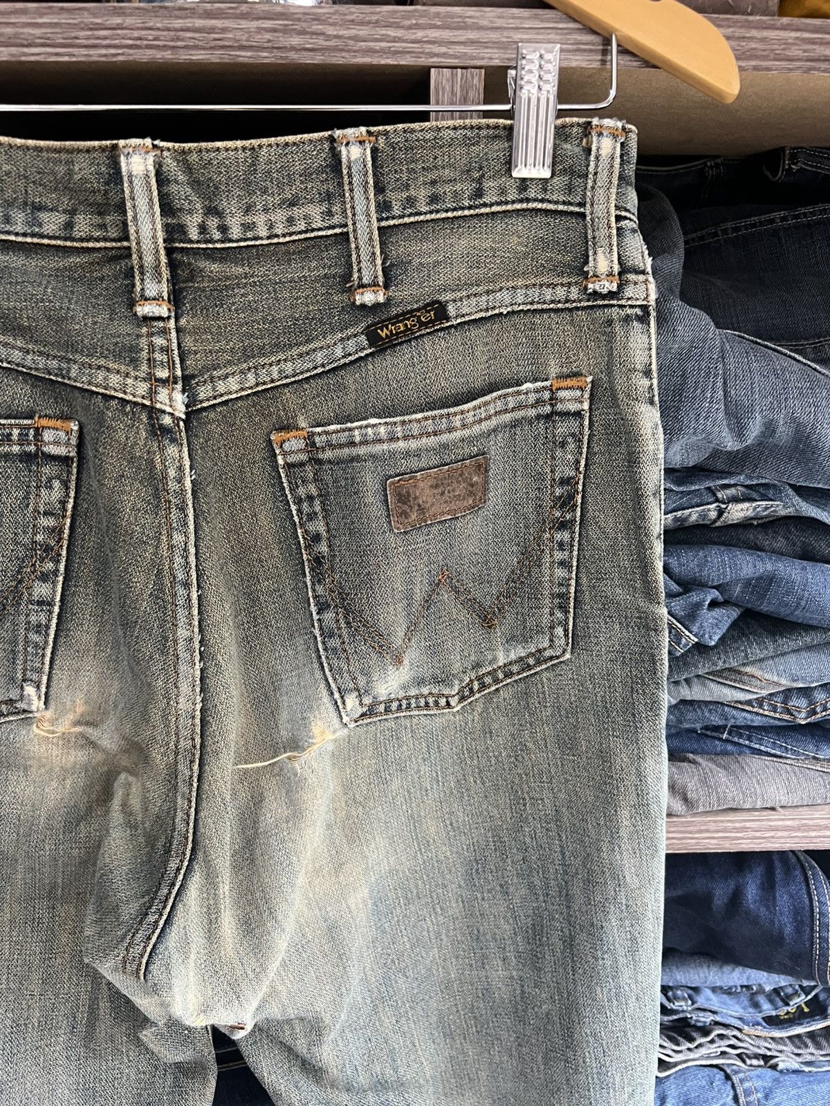 Wrangler 🔥Vintage Wrangler Skulls Patches Distressed Denim Size US 30 / EU 46 - 17 Thumbnail