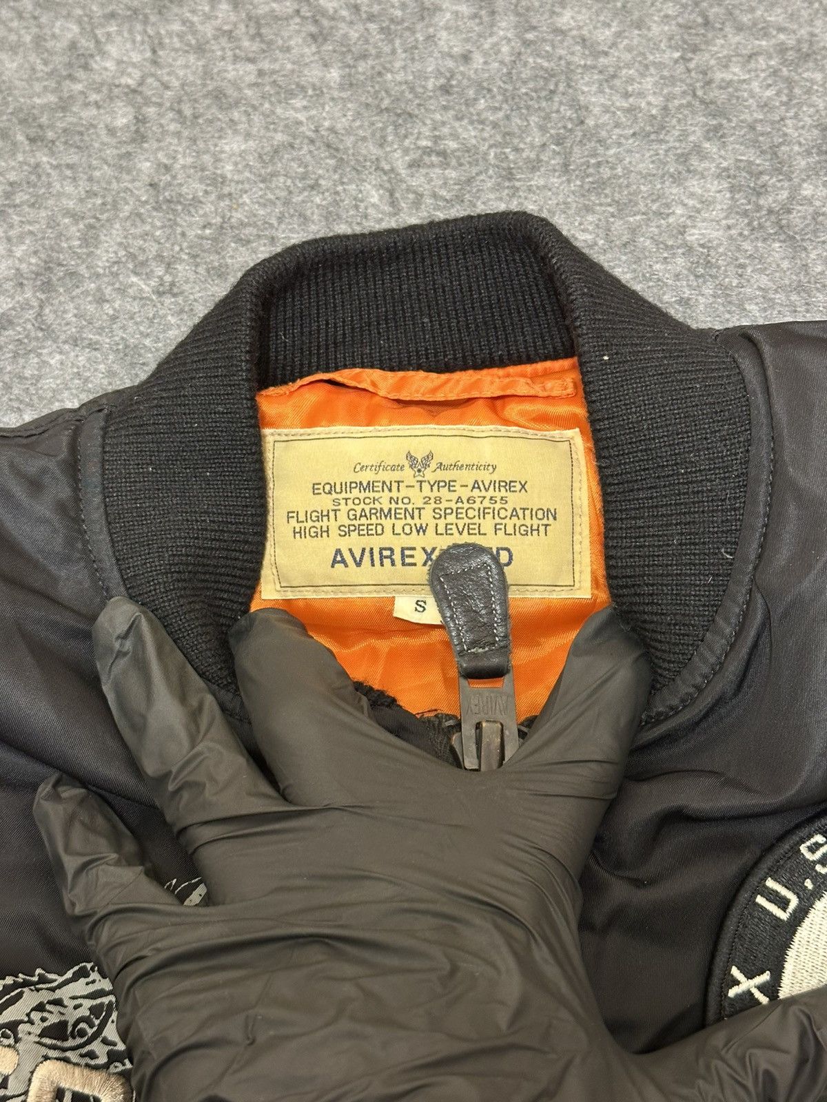 Avirex Avirex 75th FSG MA-1 Flight Jacket in black. Size US S / EU 44-46 / 1 - 15 Thumbnail