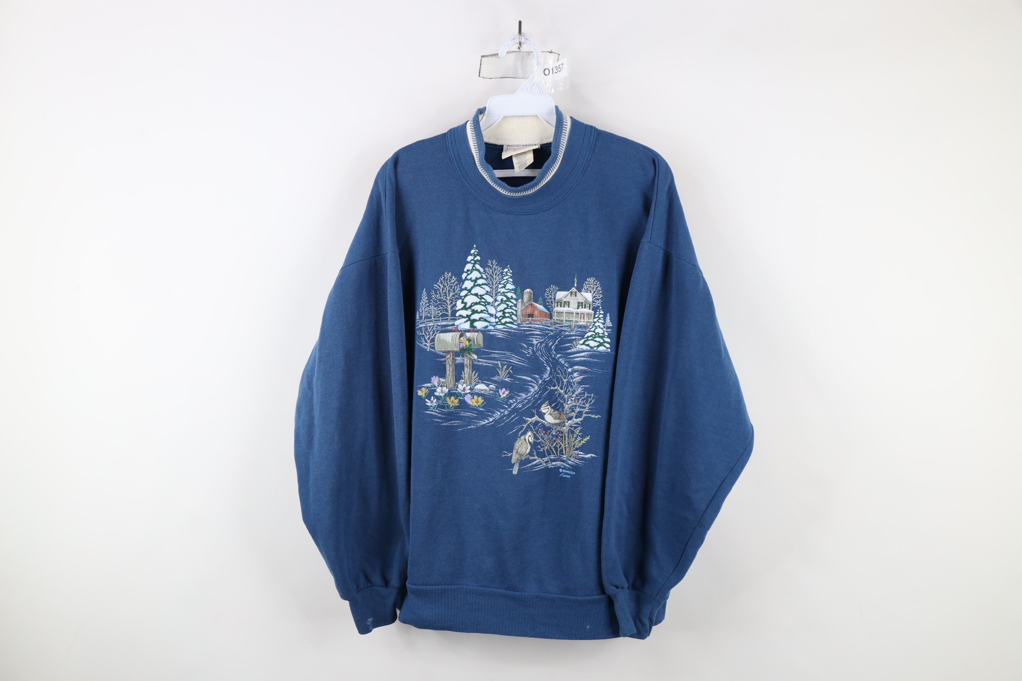 Vintage Vintage 90s Country Primitive Farmhouse Sweatshirt USA Size L / US 10 / IT 46 - 1 Thumbnail