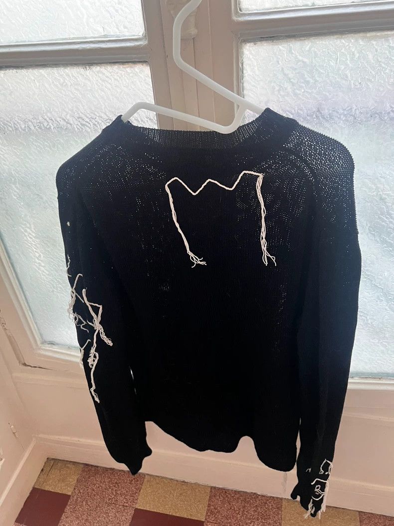 Jil Sander Jil Sander striped graffiti black sweater Size M / US 6-8 / IT 42-44 - 3 Thumbnail