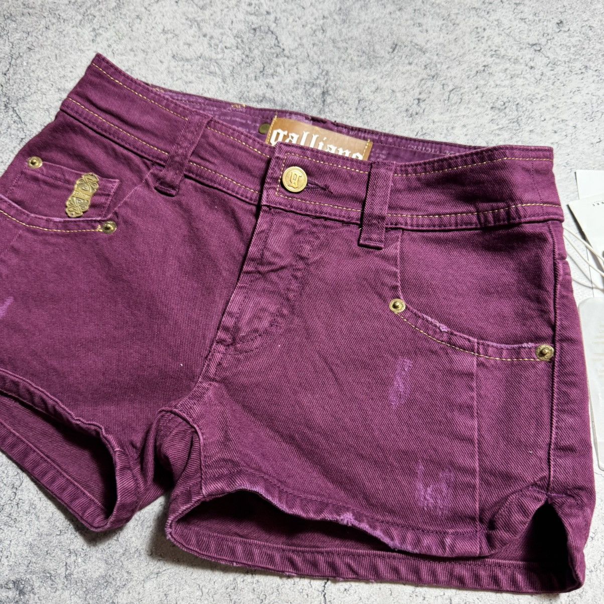 John Galliano NEW Galliano Y2K 00s Mini Shorts Size 25" / US 0 / IT 36 - 3 Thumbnail