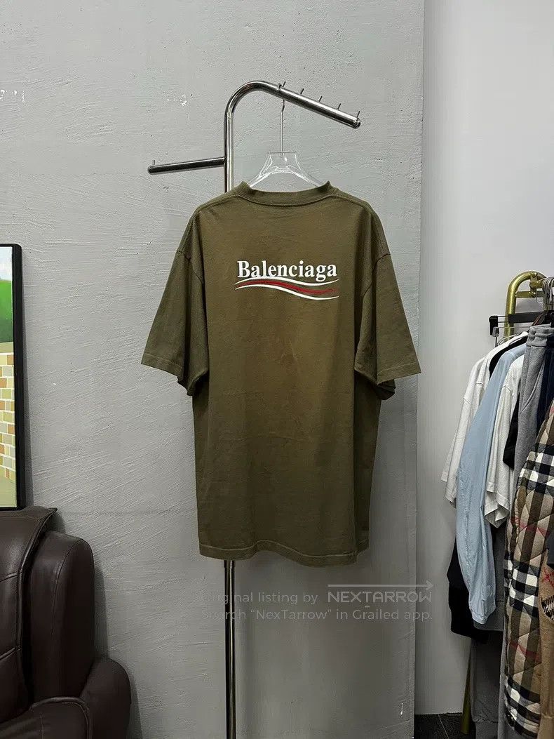 Balenciaga Balenciaga Military Green Coke Embroidered Short Sleeve Size US M / EU 48-50 / 2 - 6 Thumbnail