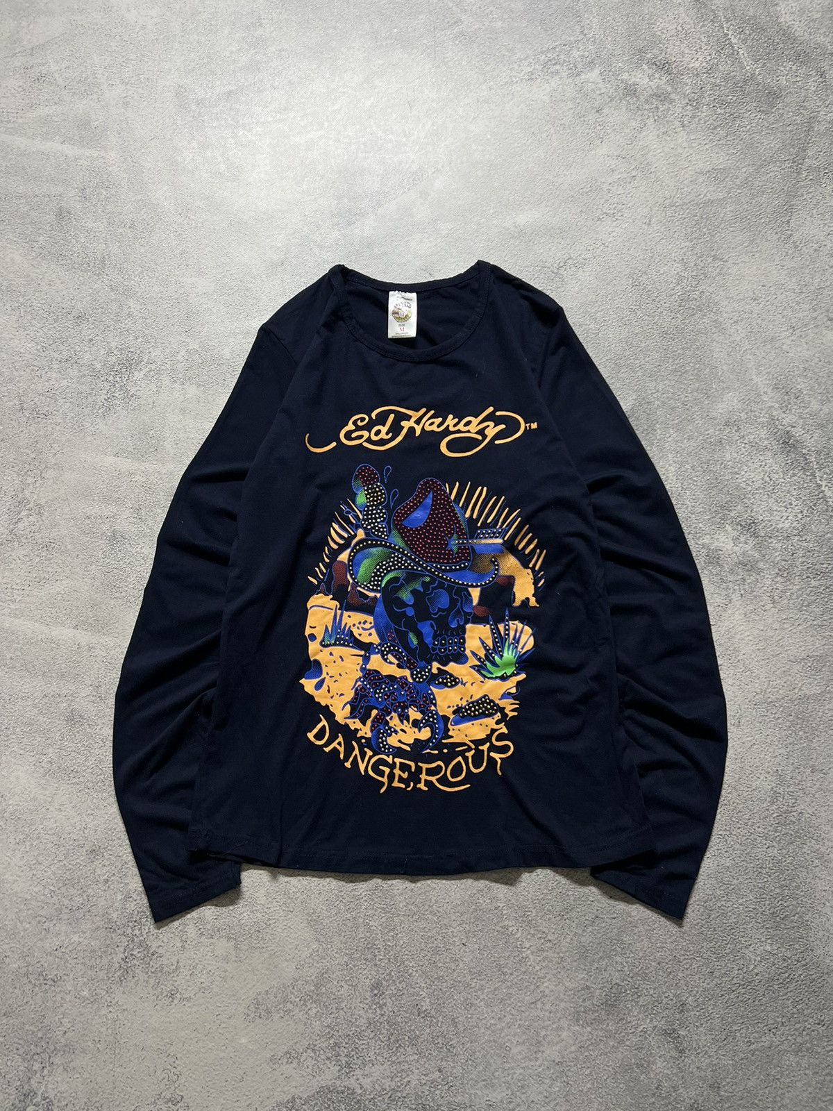 Ed Hardy Vintage Y2k Ed Hardy Dangerous Skull ☠️ Long Sleeve 00’s Size M / US 6-8 / IT 42-44 - 2 Thumbnail