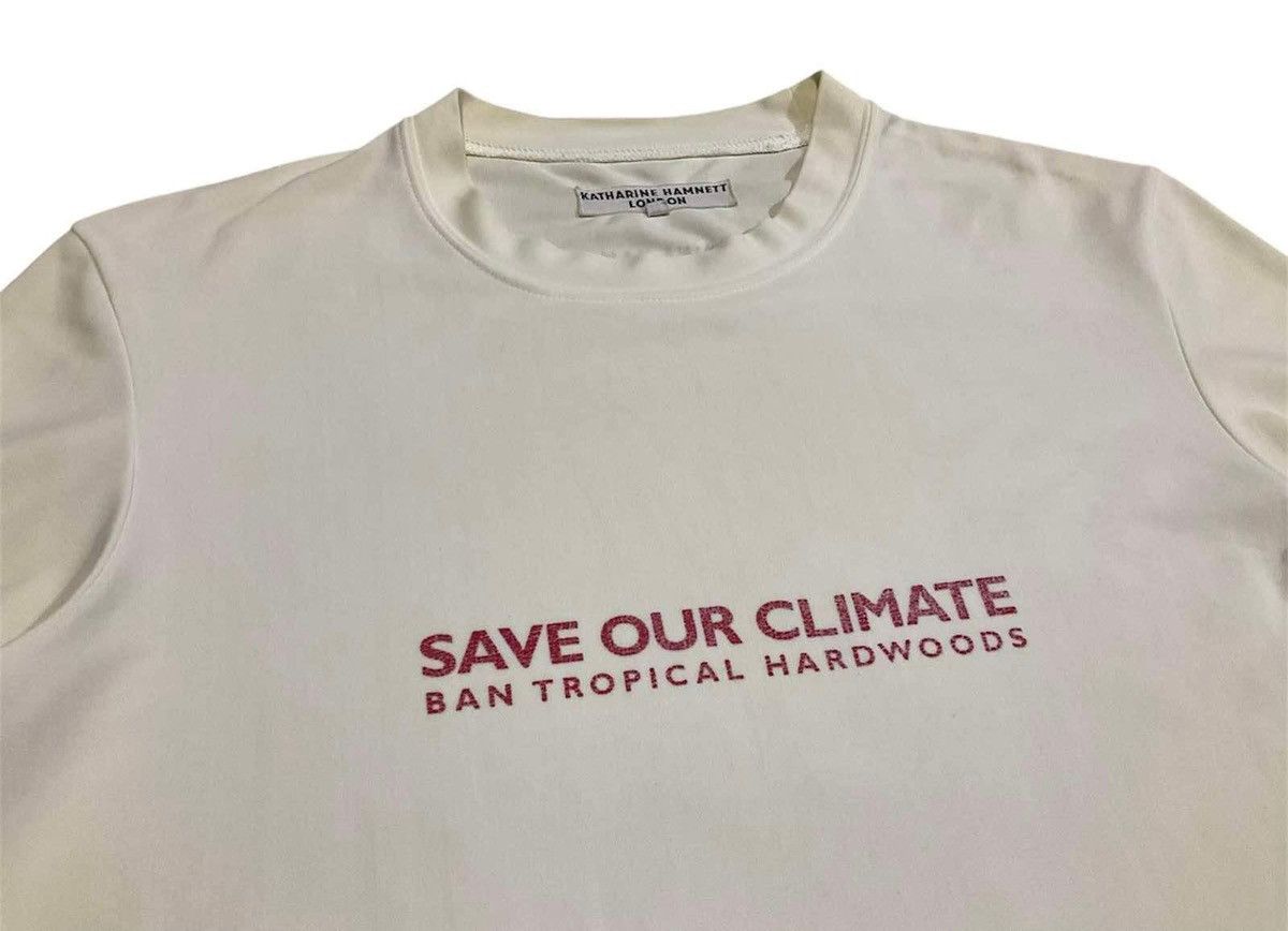 If Six Was Nine × Japanese Brand × Katharine Hamnett London 🔥Rare Vintage Katharine Hamnett Shirt Save Our Climate Size US M / EU 48-50 / 2 - 1 Thumbnail