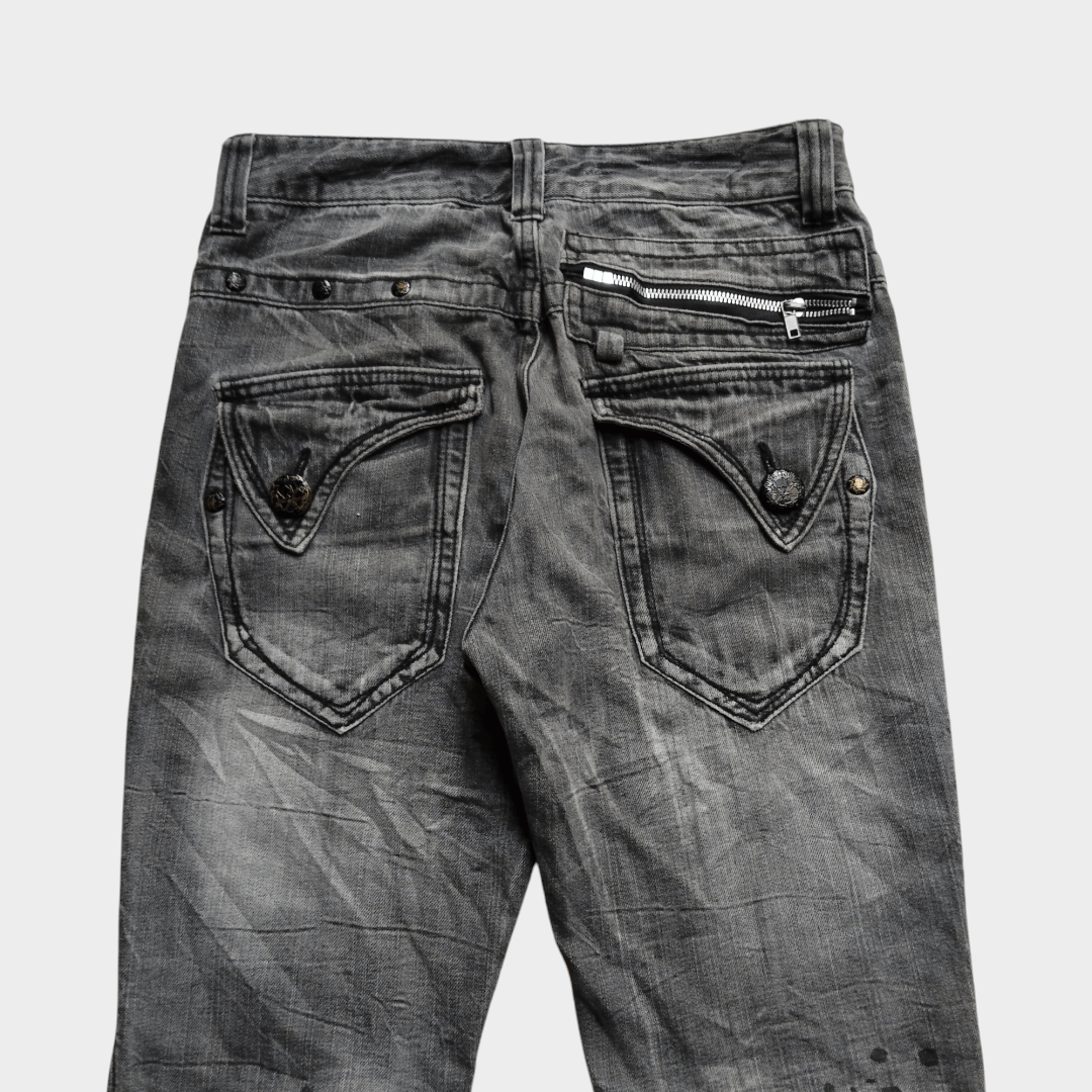 14th Addiction × If Six Was Nine × Le Grande Bleu (L.G.B.) Blood by blue whisker effect splatter jean Size US 30 / EU 46 - 4 Thumbnail