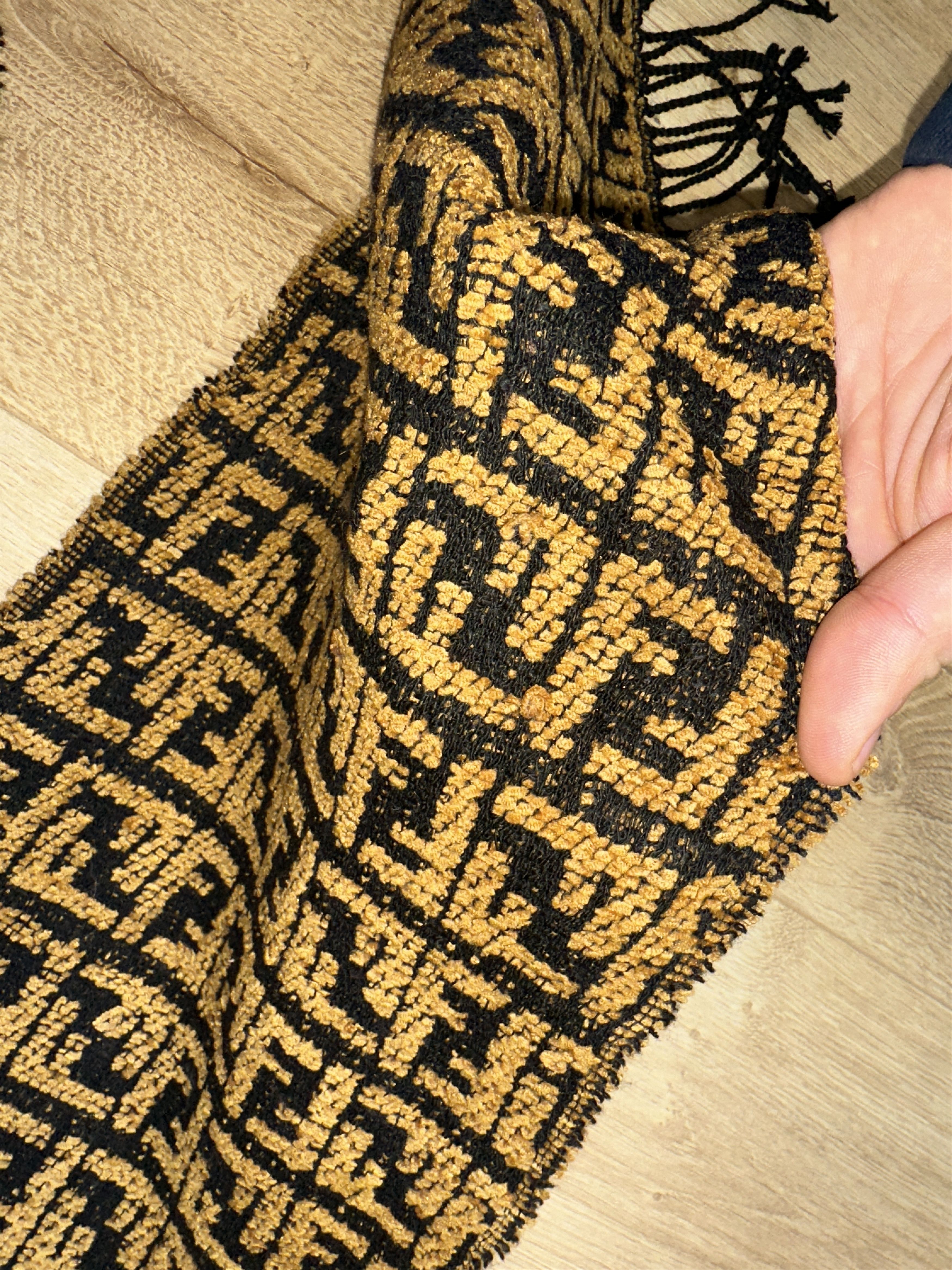 Fendi Gray Fendi Zucca Vintage Wool Scarf 165x30cm Logo Check Size ONE SIZE - 13 Thumbnail