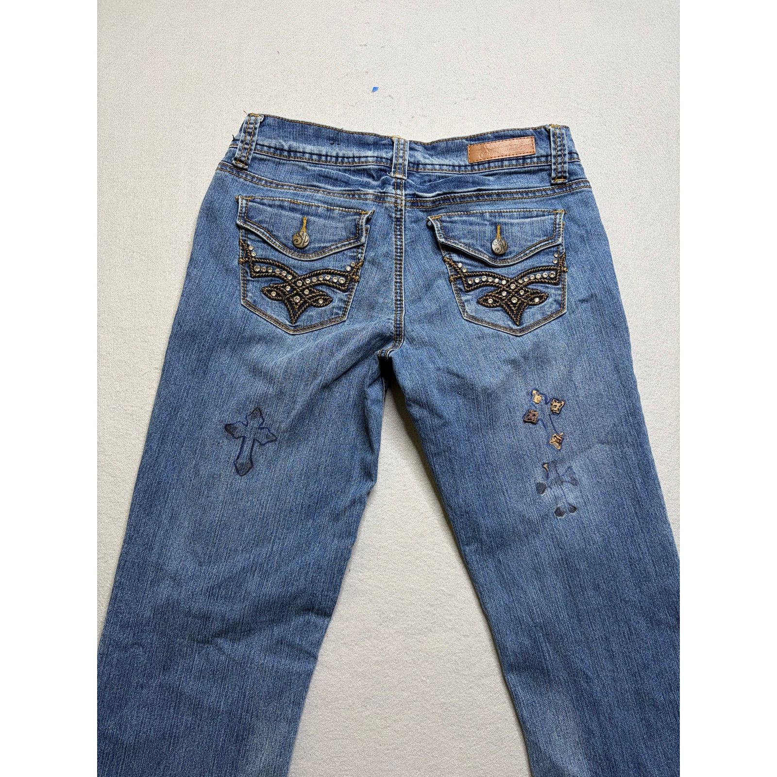 Southpole Southpole Women’s Distressed Flare Jeans Denim Y2K 28x31 Size 28" / US 6 / IT 42 - 10 Thumbnail