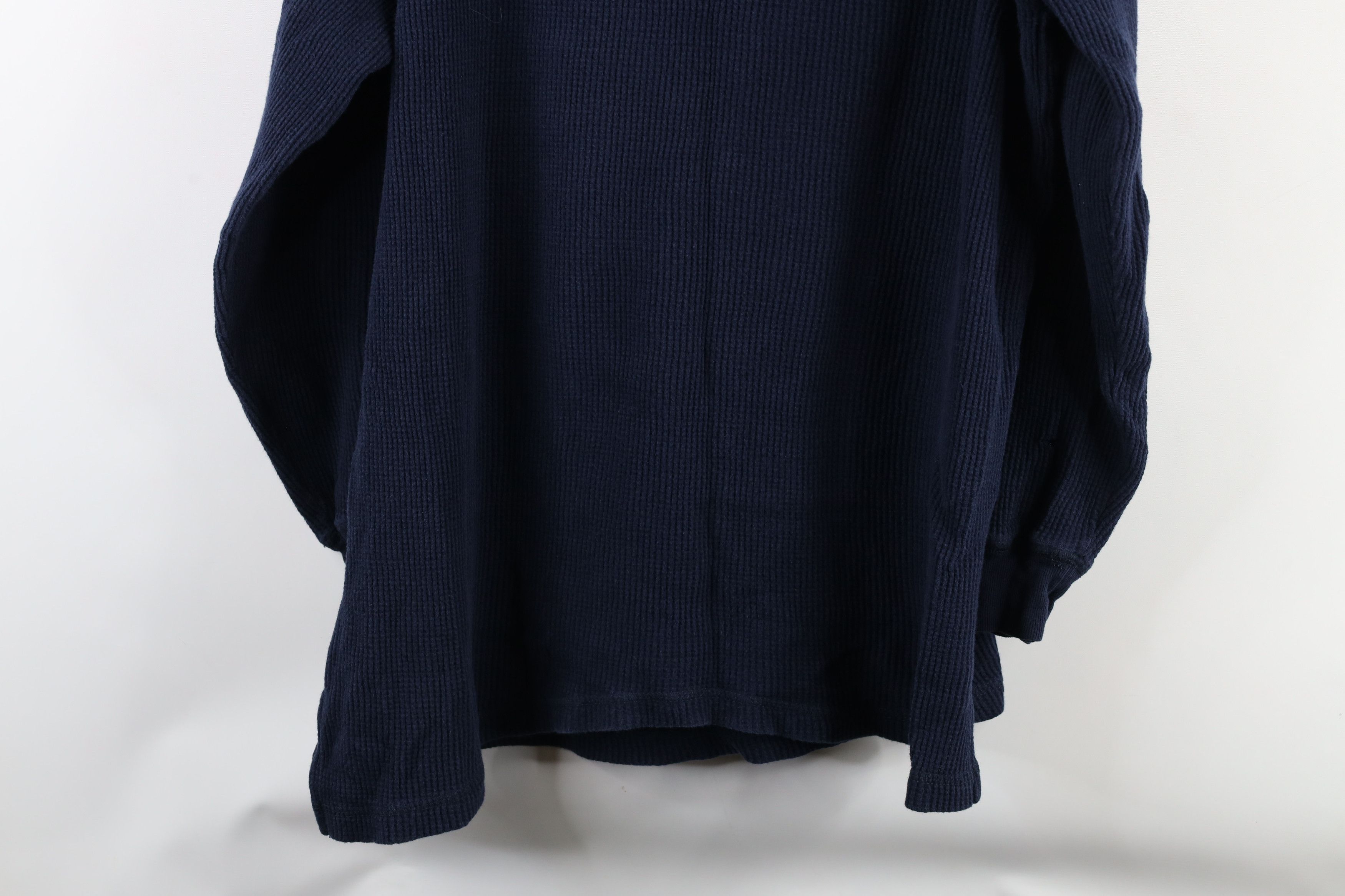 Vintage Vintage 90s Streetwear Waffle Knit Henley T-Shirt Blue Size US M / EU 48-50 / 2 - 8 Thumbnail