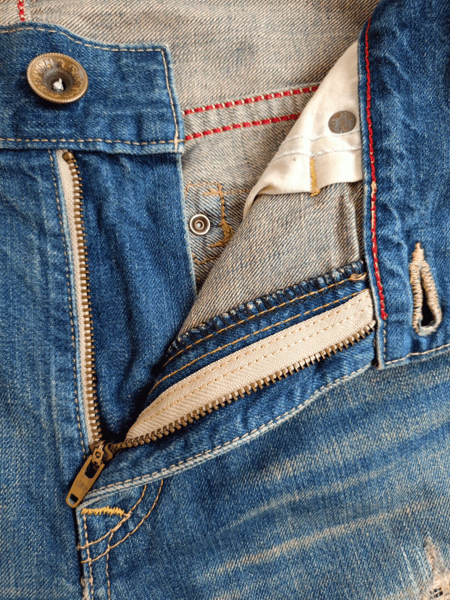 Edwin × Vintage Edwin Exclusive Vintage Denim Regular Distressed Jeans Size US 32 / EU 48 - 7 Thumbnail