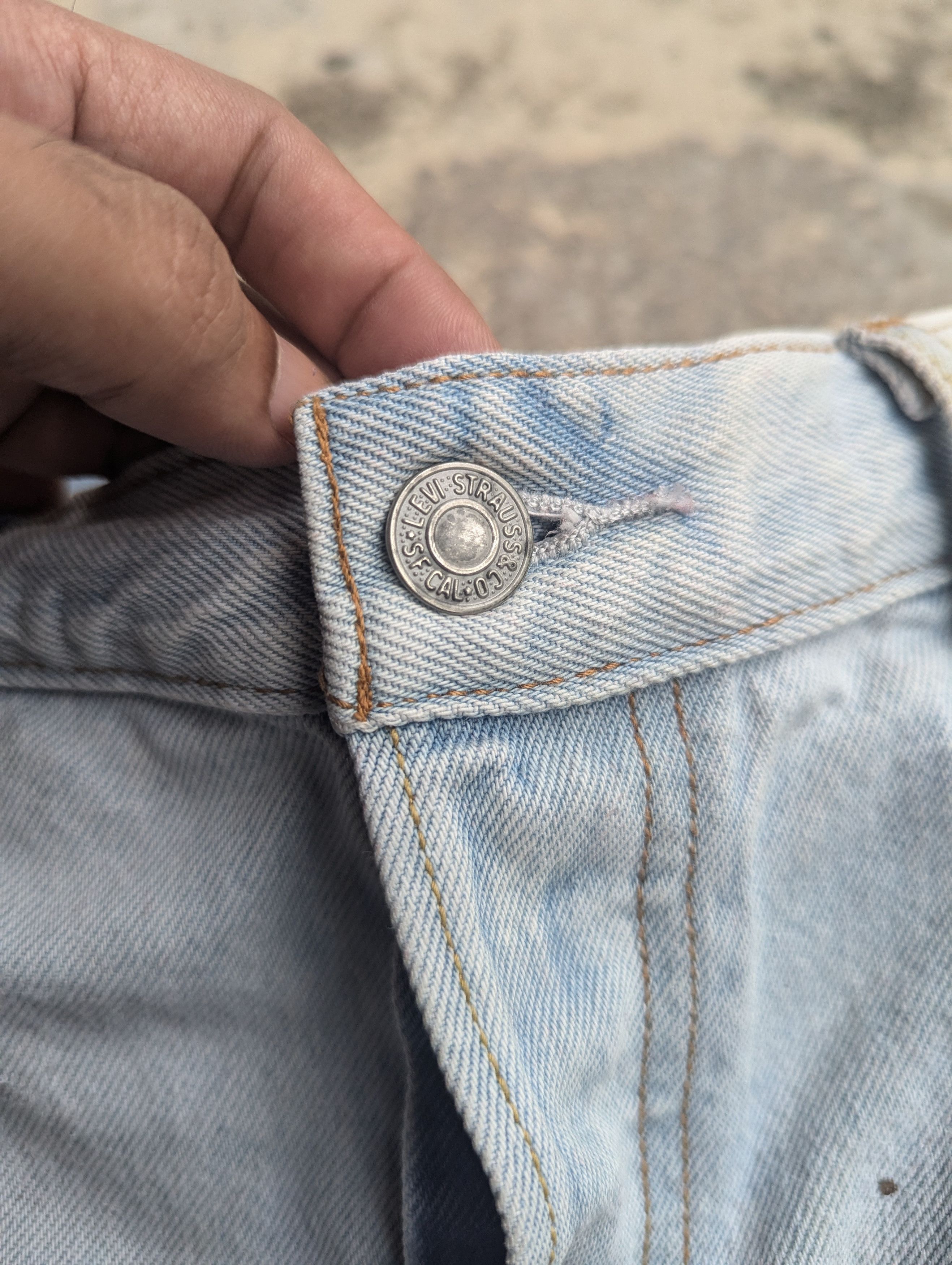 Levi's × Vintage Levis 501 Jeans Distressed Bandana Boro Custom Made Size 33" - 9 Thumbnail