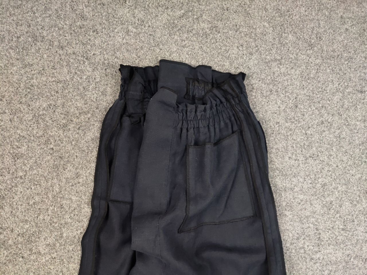 Japanese Brand Christa De Carouge Design Dark Linen Pocket Wide Skirt Size 36" / US 14 / IT 50 - 6 Thumbnail