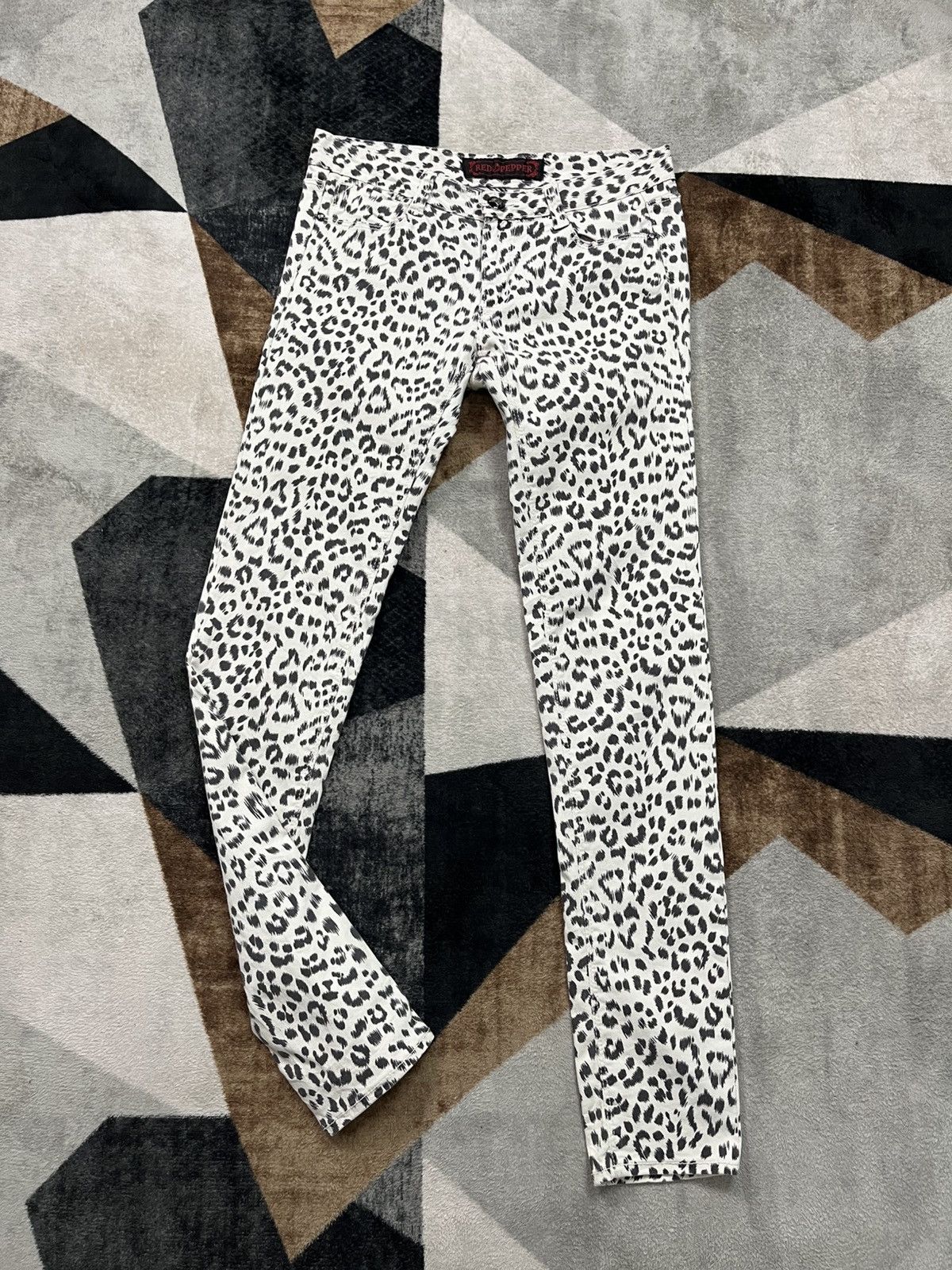 Hysteric Glamour Y2K Redpepper Japan Leopard Embroidered Vkei Punk Jeans Size US 31 - 2 Thumbnail