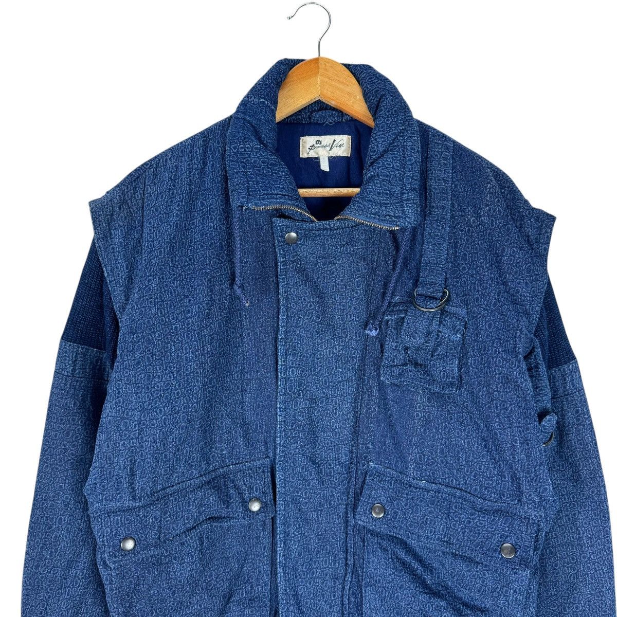 Issey Miyake 🌟VINTAGE 80s VISE DENIM BONDAGE BOMBER JACKET Size US M / EU 48-50 / 2 - 7 Thumbnail