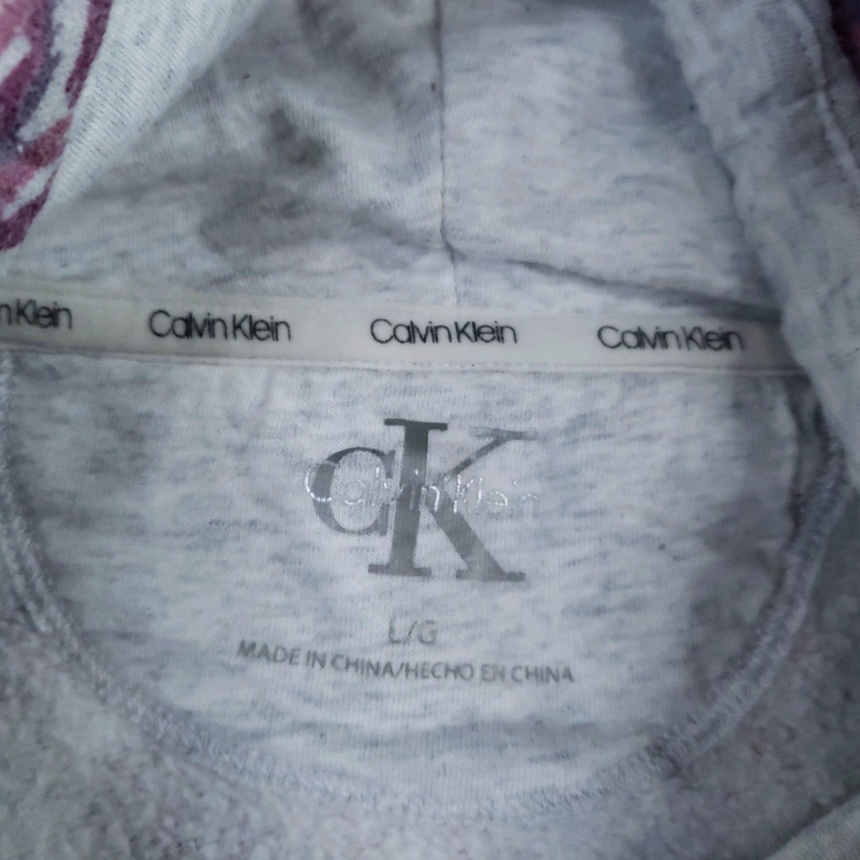 Calvin Klein Calvin Klein Sweatshirt Womens Large Gray Floral Rose Cowl Neck Logo Pullover Size L / US 10 / IT 46 - 6 Thumbnail