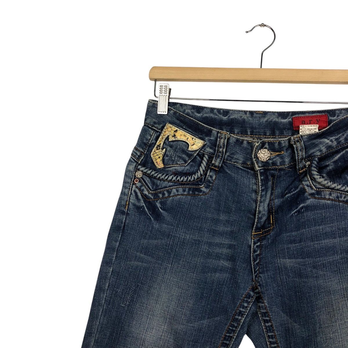 Japanese Brand ARY Denim “Angel Wing” Embroidered Back Graphic Jeans Size 28" / US 6 / IT 42 - 8 Thumbnail