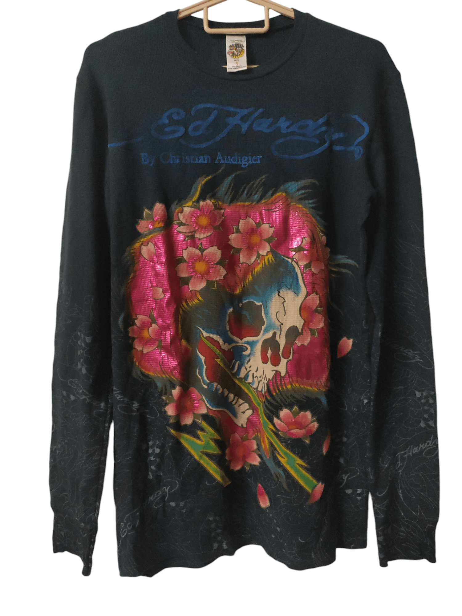 Christian Audigier × Ed Hardy Ed Hardy Long Sleeve Tshirt Blue Black Size US M / EU 48-50 / 2 - 1 Thumbnail