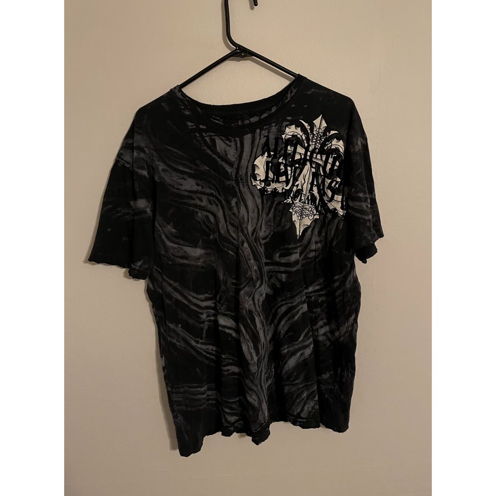 Affliction Affliction Shirt Men's XL T-Shirt Live Fast Skull Tie-Dye Black S/S Crew Neck 100% Cotton USA Made Graphic Print Size US XXL / EU 58 / 5 - 3 Thumbnail