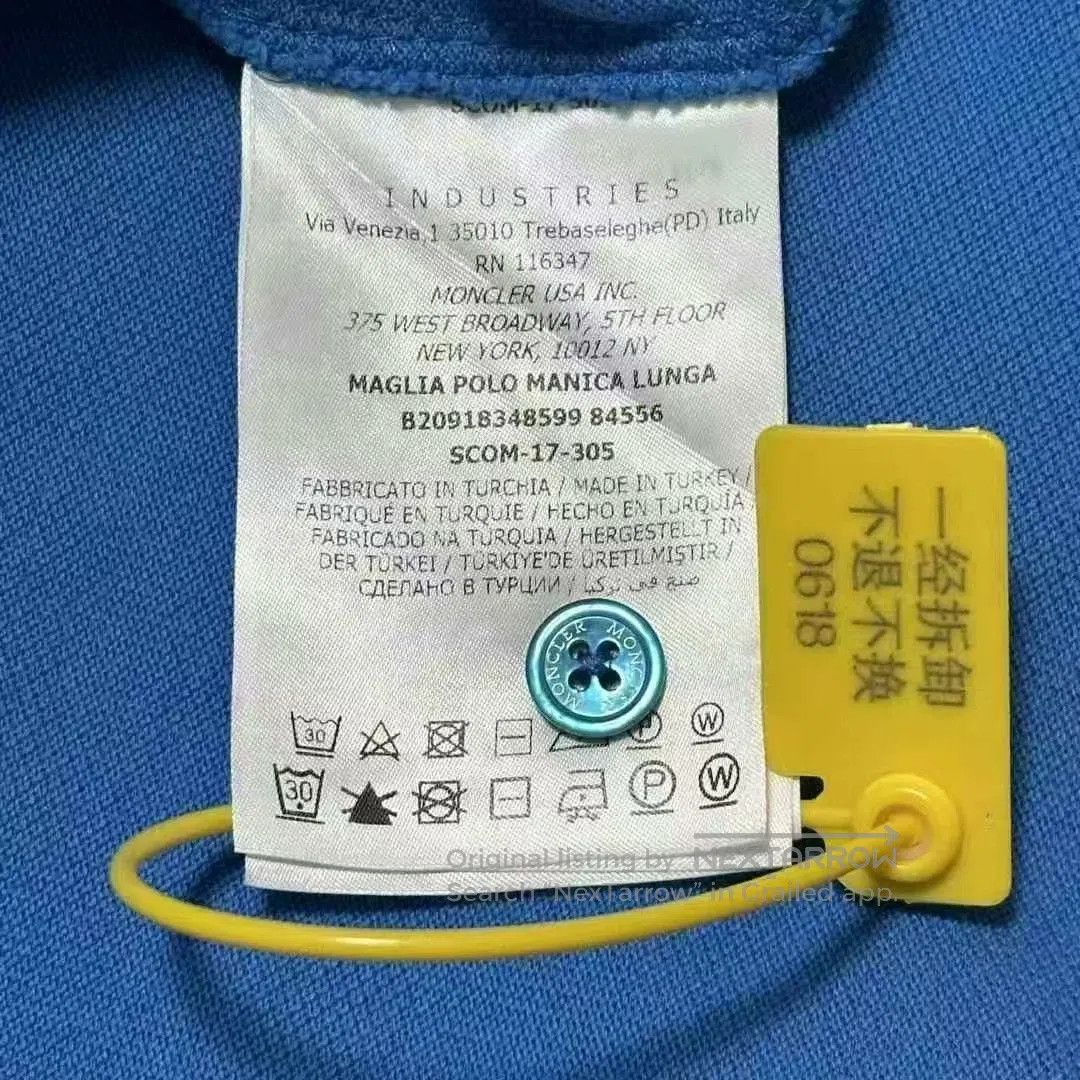 Moncler moncler long sleeve polo shirt in blue. Size US M / EU 48-50 / 2 - 7 Thumbnail