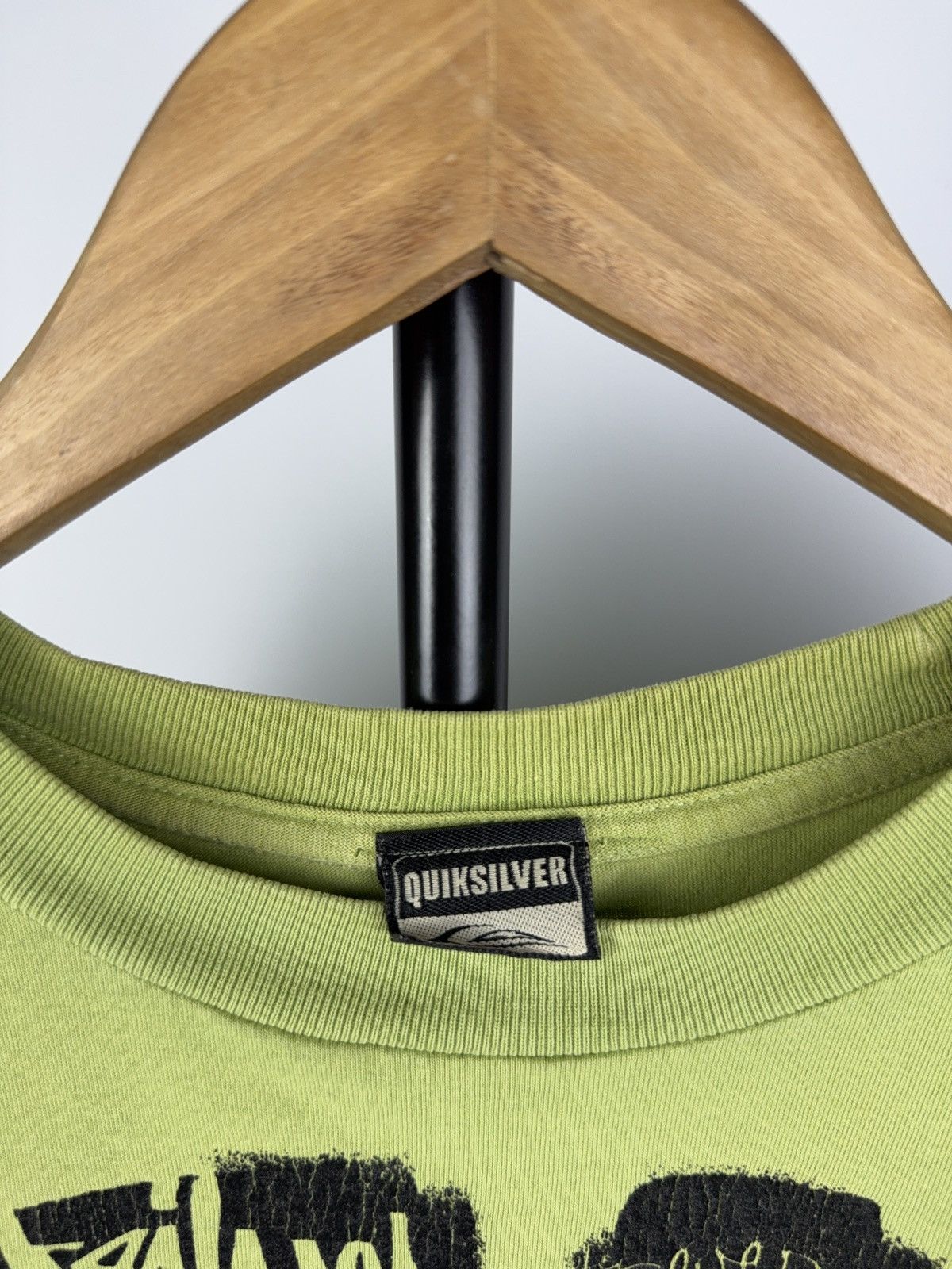 Quiksilver × Vintage Vintage 90s Quiksilver Tee Green Graffiti Surf Skater Y2K Size US M / EU 48-50 / 2 - 7 Thumbnail