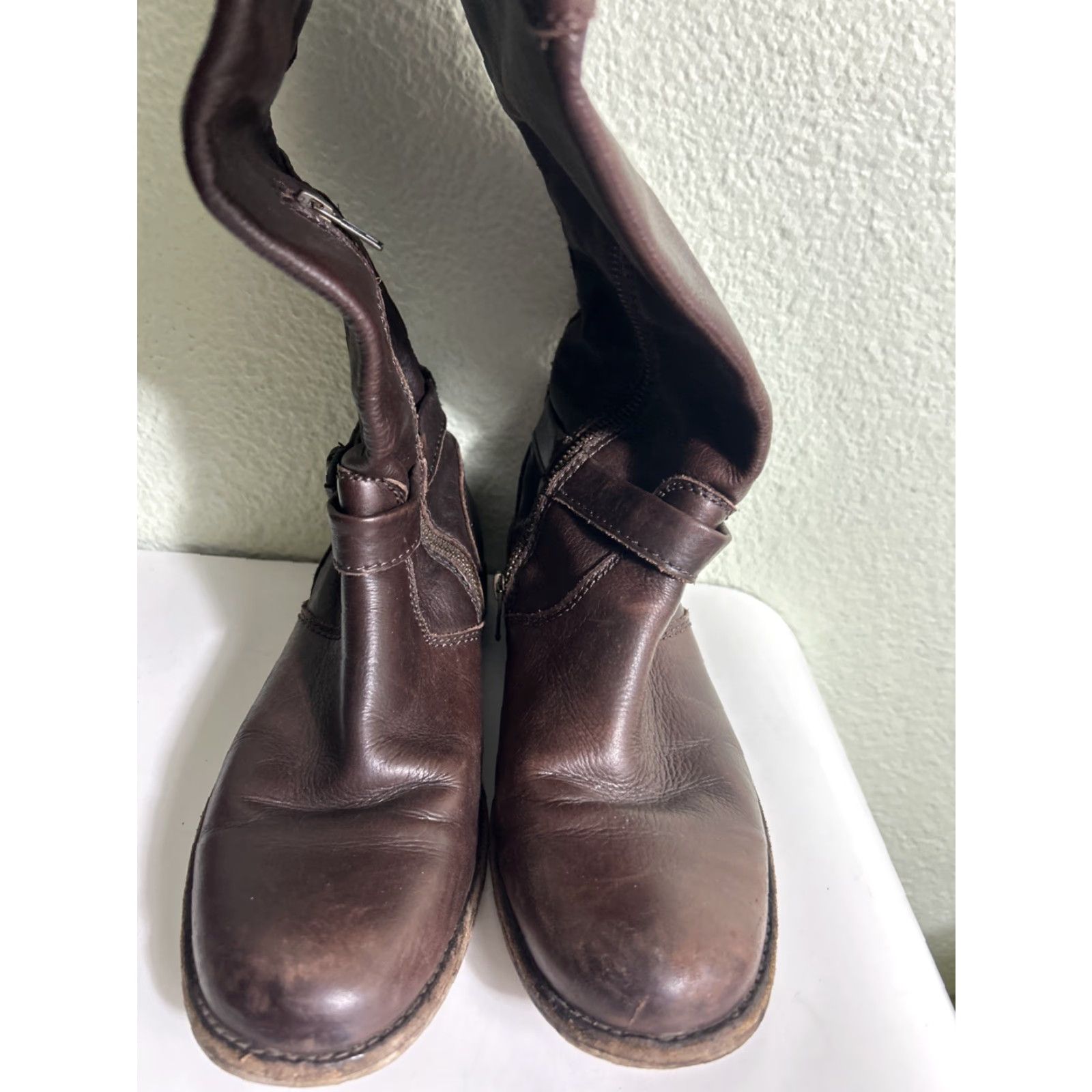 Frye Frye Boots Knee-High Brown Leather Pull On 8B Women’s Shaft Knee-High Casual, Workwear, Party/Cocktail, Business Size US 8 / IT 38 - 6 Thumbnail