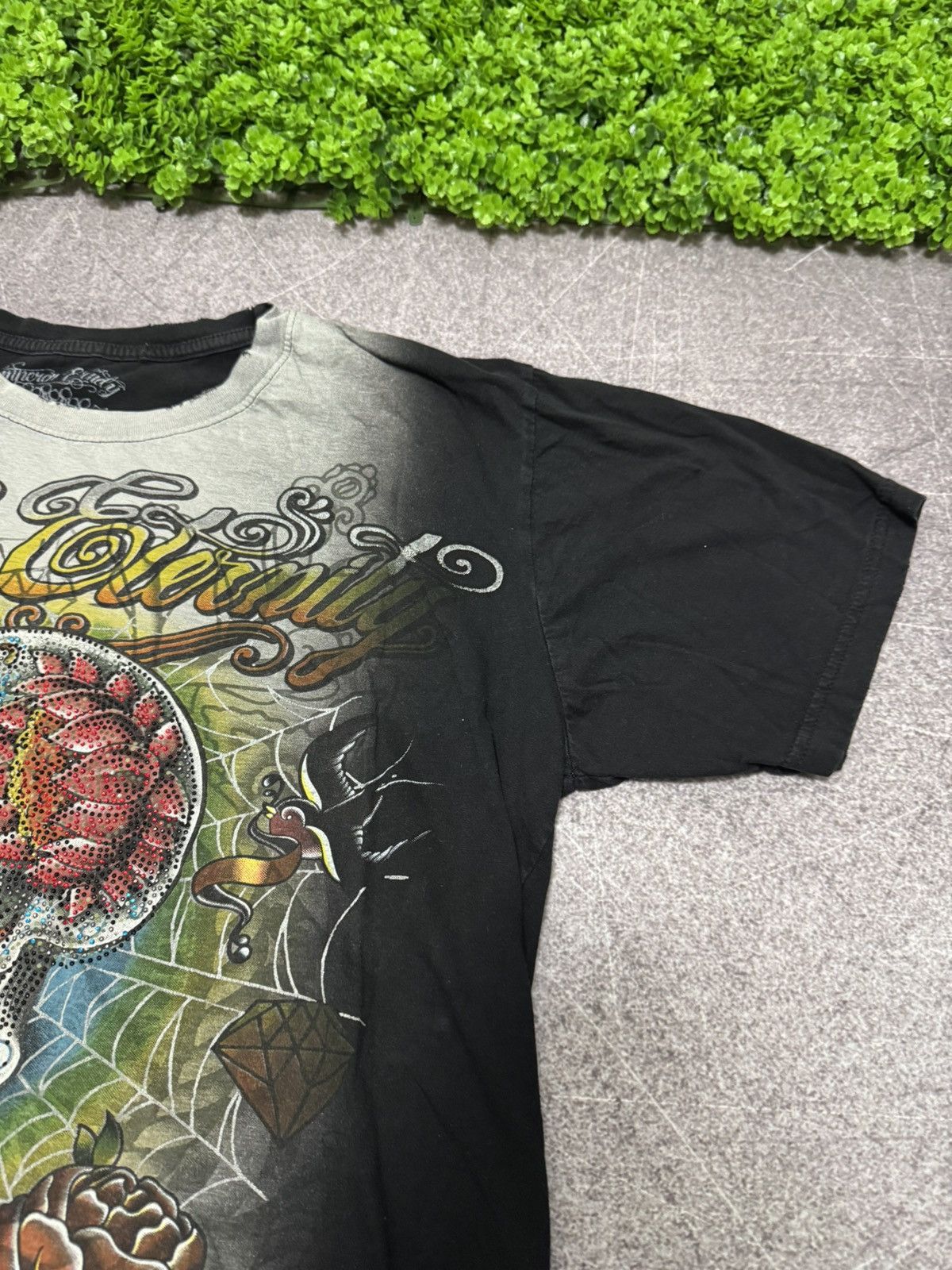 Ed Hardy Vintage Y2K Emperor Elernity Distressed Washed Sull T-Shirt Size US M / EU 48-50 / 2 - 8 Thumbnail