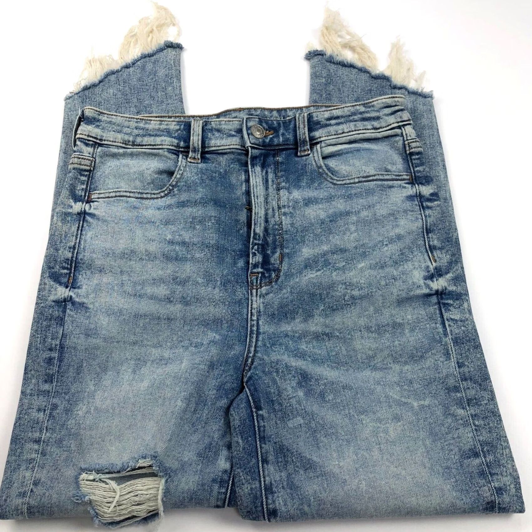 American Eagle Outfitters American Eagle Highest Rise Jegging Crop Jeans 10 Fits 28W 26L Distressed MINT Size 28" / US 6 / IT 42 - 2 Thumbnail