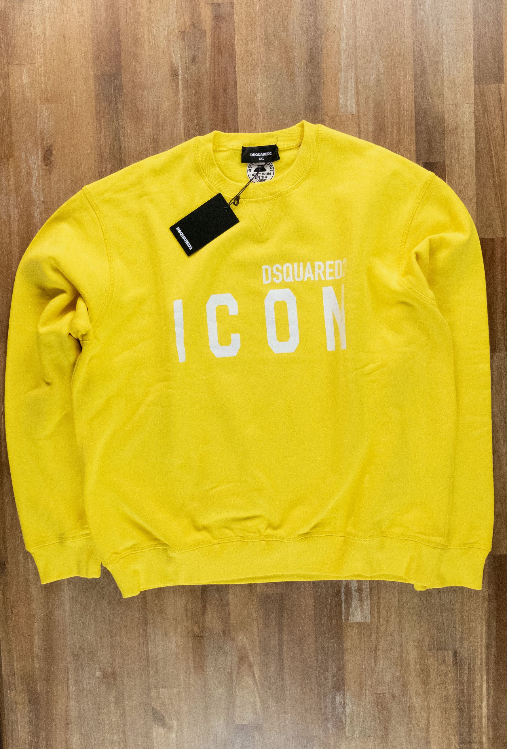 Dsquared2 DSQUARED2 yellow Icon logo print cotton sweatshirt XXL Size US XXL / EU 58 / 5 - 5 Thumbnail