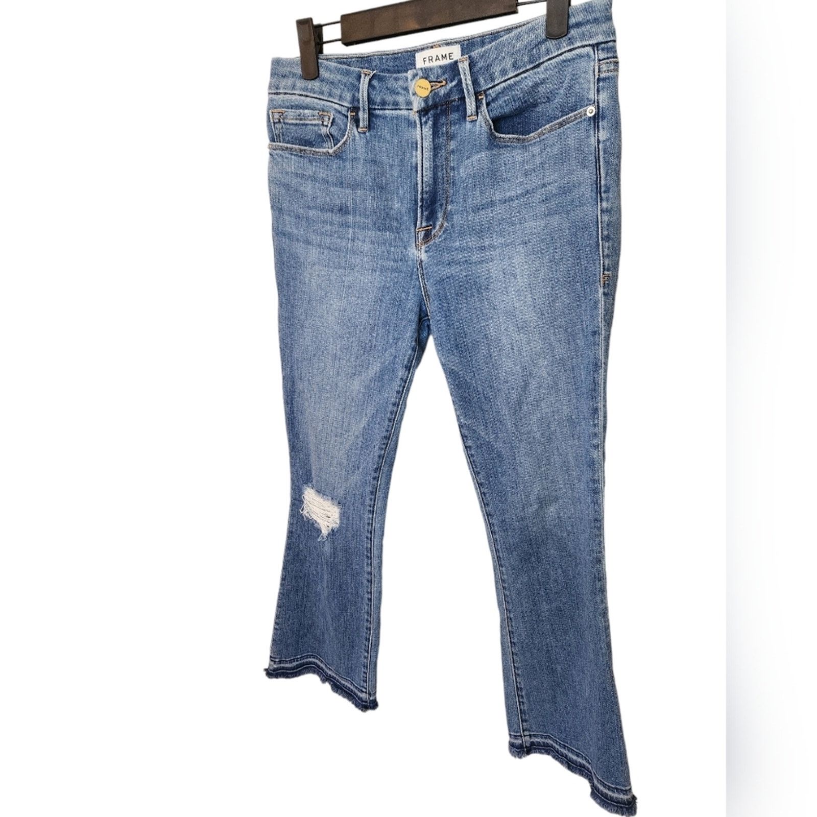 Frame Frame Le Crop Mini Boot 29 in Lakeshore Size 29" - 2 Thumbnail