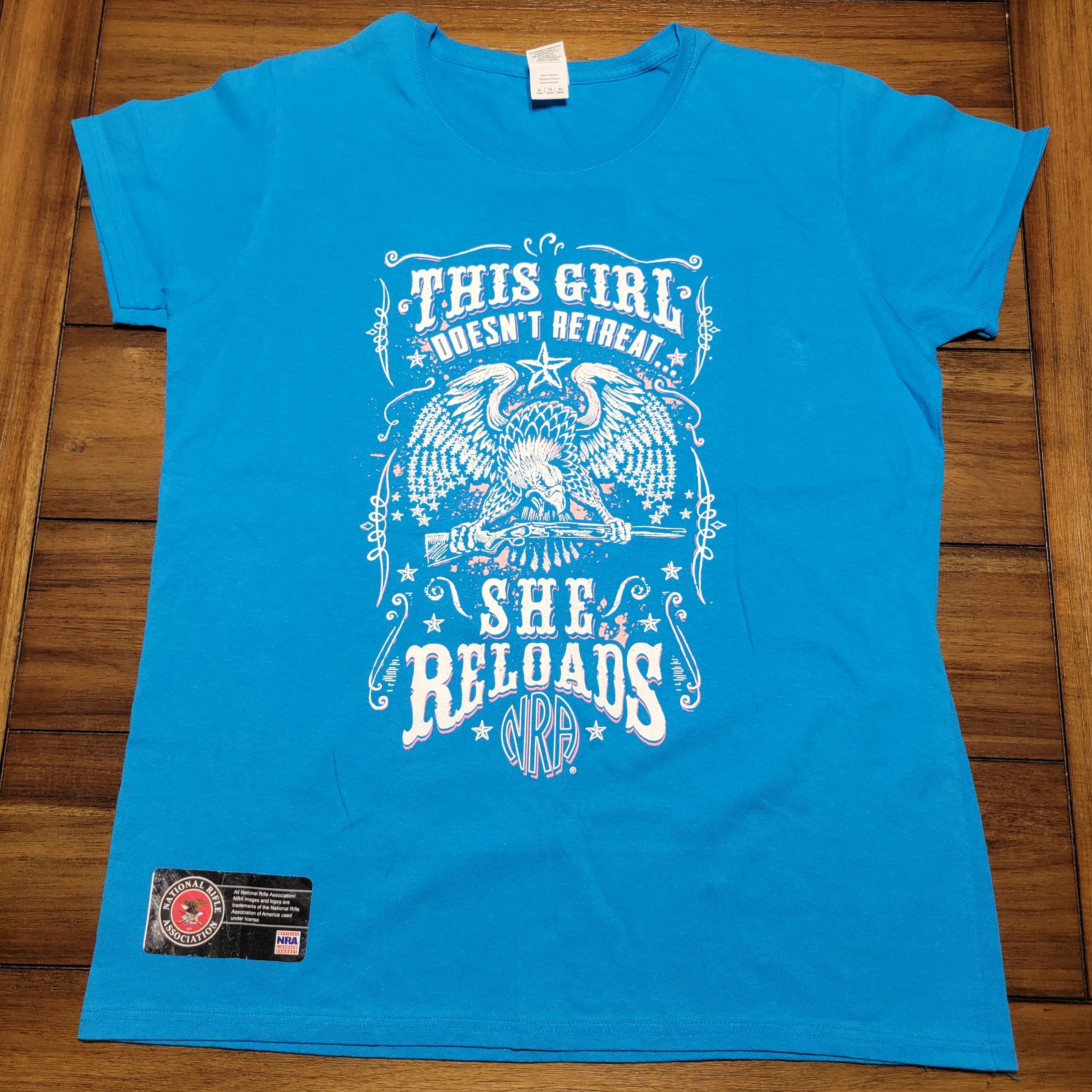 Gildan NRA "This Girl Doesn't Retreat..." SS Tee - Ladies XL Size XL / US 12-14 / IT 48-50 - 1 Thumbnail
