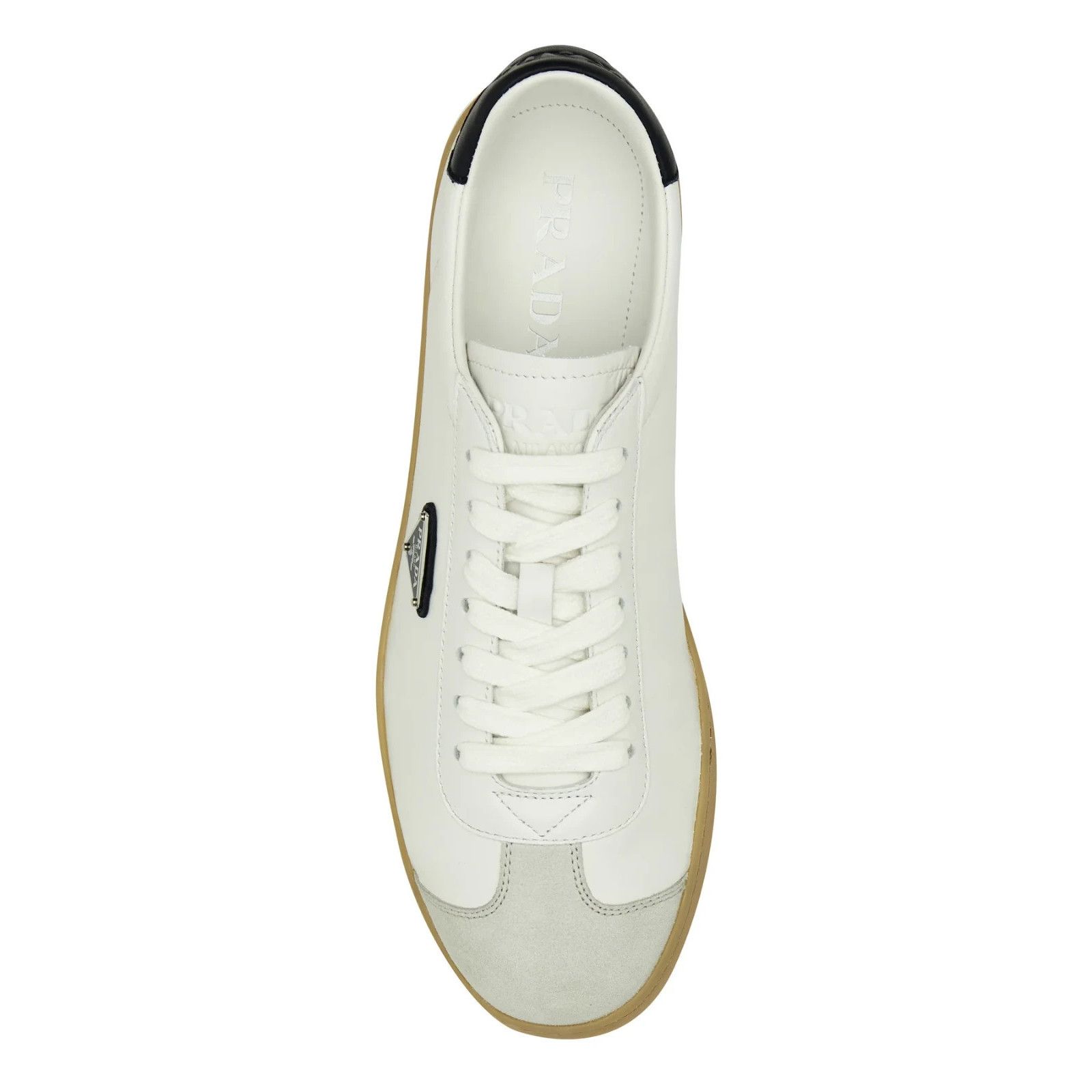 Prada PRADA White Leather Sneakers New And Authentic (Men's size:1 Size US 10 / EU 43 - 4 Thumbnail