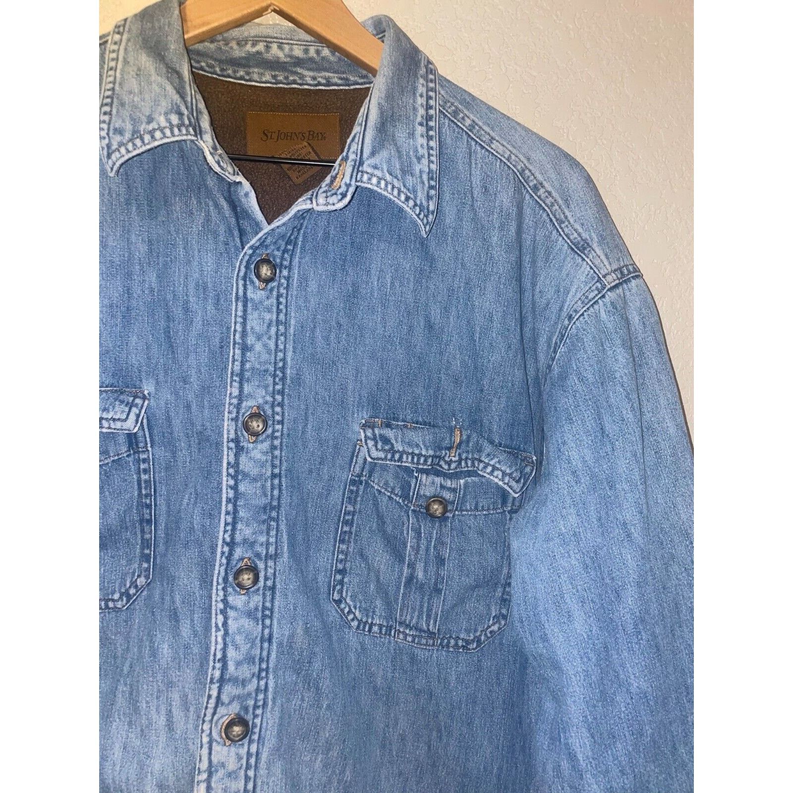 St. Johns Bay St. John's Bay Blue Denim Jacket Outerwear 2000s Button Up L Size US L / EU 52-54 / 3 - 4 Thumbnail