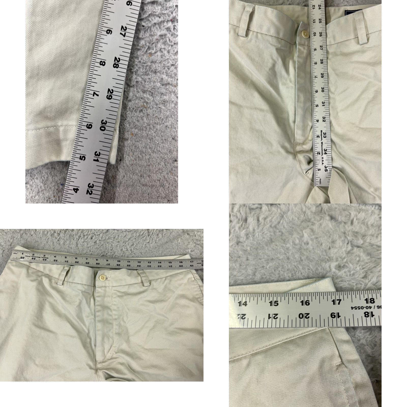 Wrangler VINEYARD VINES Pants Men 35 White Chino 100% Cotton Twill Golf Casual 35x32 READ Size US 35 - 8 Thumbnail