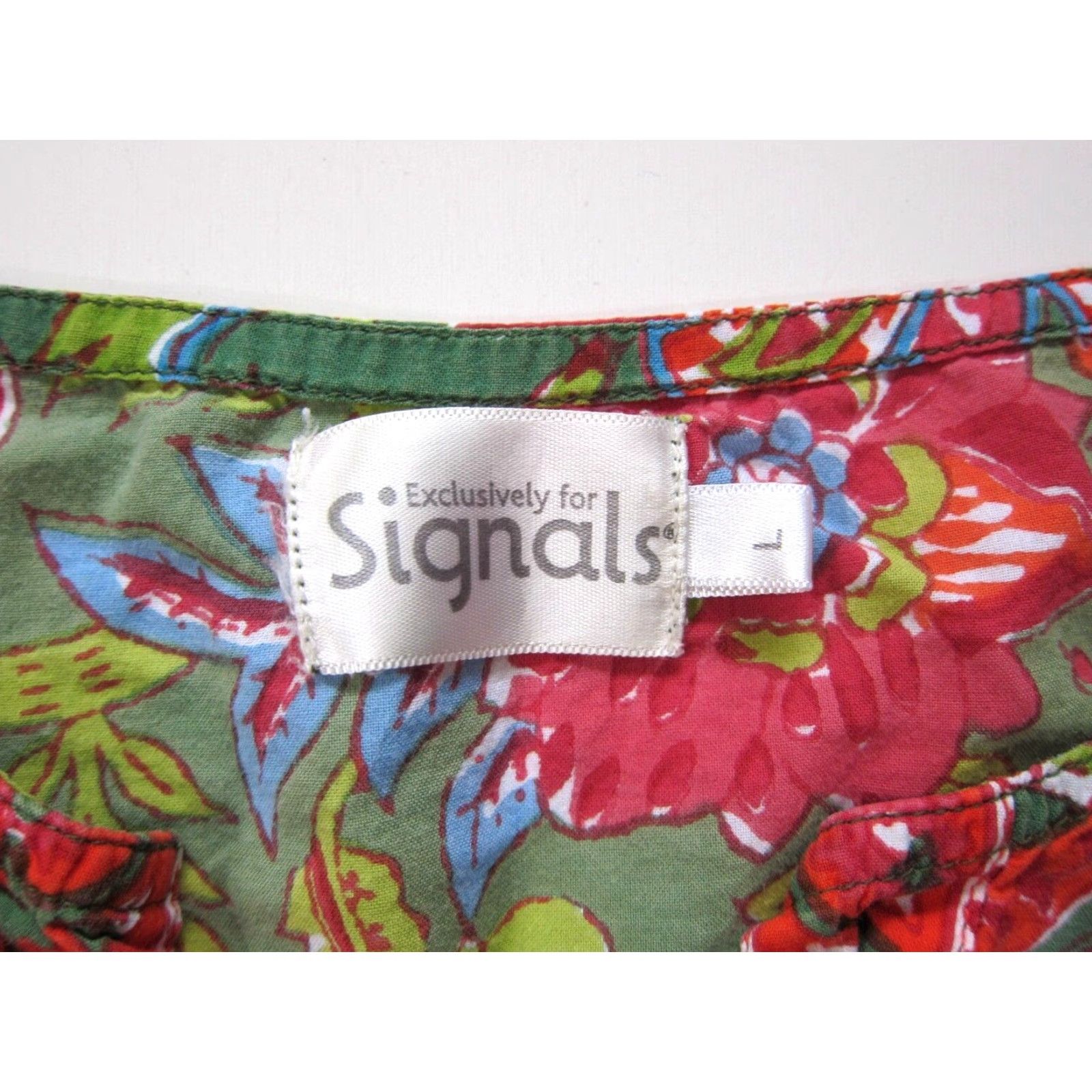Pinko VINTAGE Signals Cotton Green Pink Blue Floral Paisley Asymmetric Tunic Peasant Blouse L Size L / US 10 / IT 46 - 3 Thumbnail