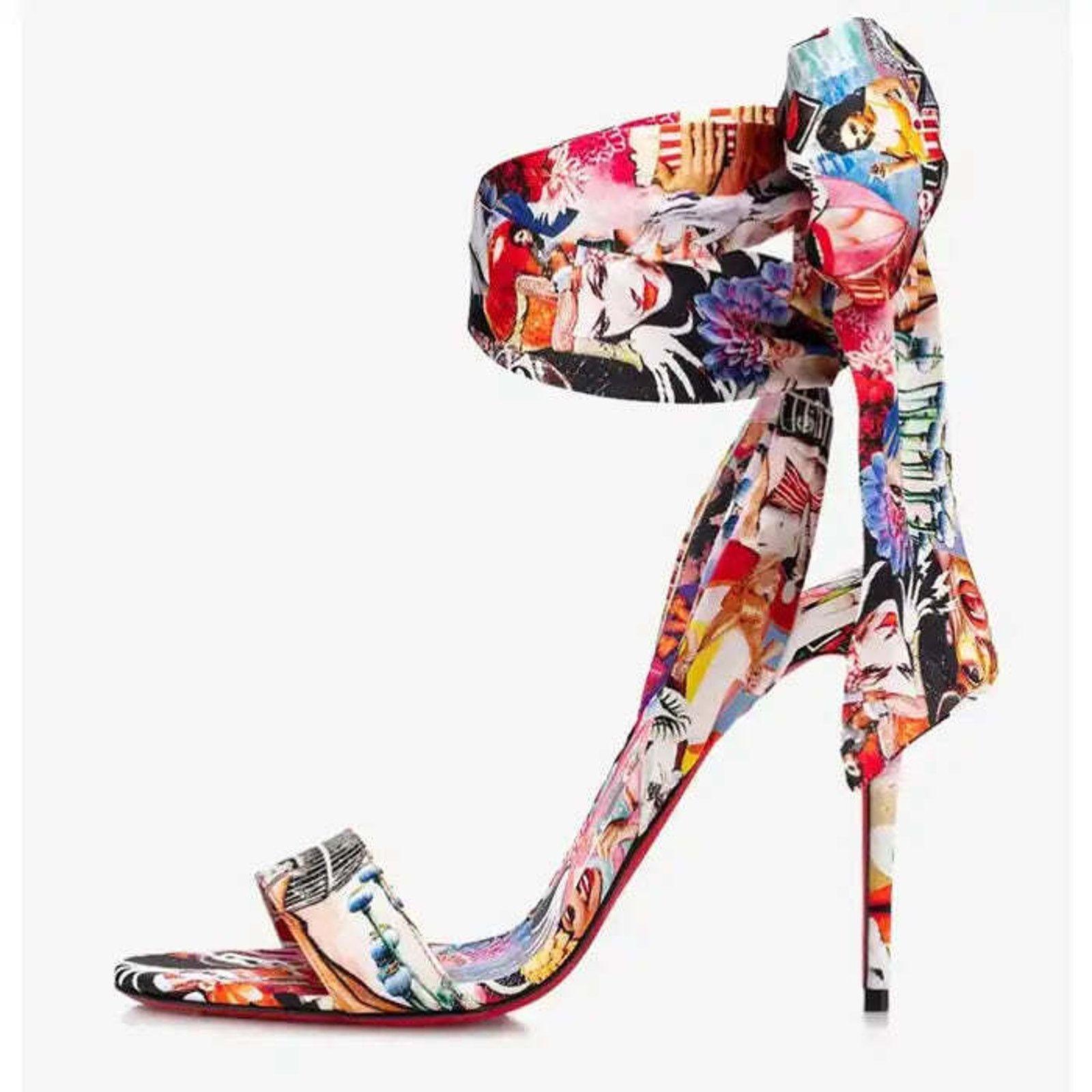 Christian Louboutin Sandale Du Desert 100 OH Xtian Lace Up Sandal Heel Pump 37.5 Size US 7.5 / IT 37.5 - 5 Thumbnail