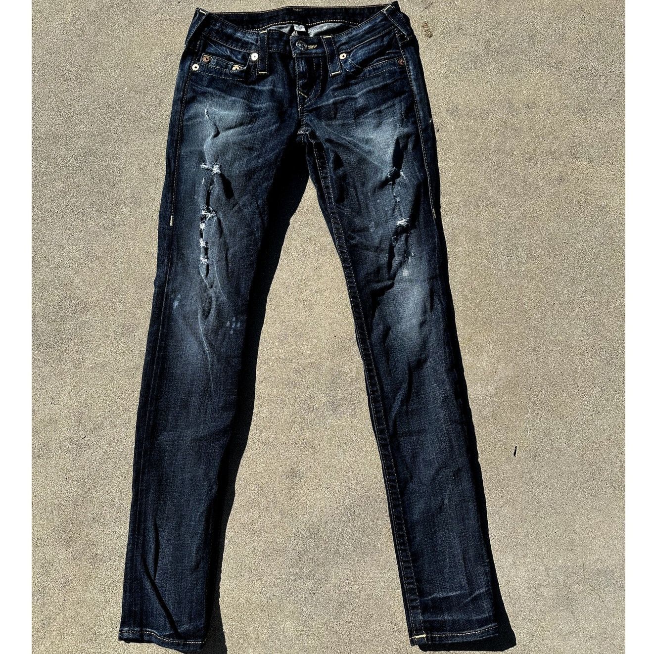 True Religion True Religion Women’s Jeans World Tour Low Distressed Size 26" / US 2 / IT 38 - 1 Thumbnail