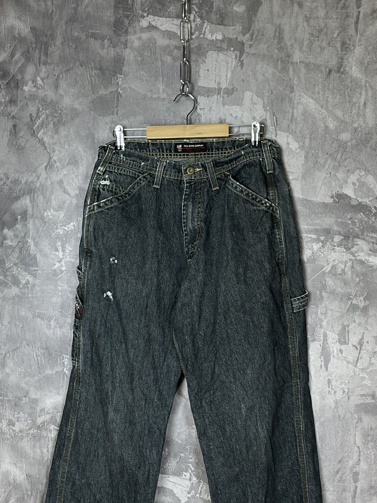 Japanese Brand × Polo Ralph Lauren × Vintage Y2K Polo Jeans Company Streetwear Retro Cargo Jeans Size US 33 - 3 Thumbnail