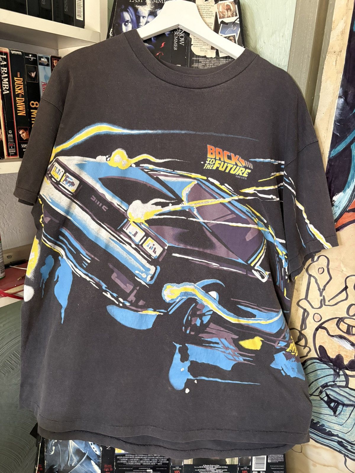 Vintage Vintage 1990’s Back To The Future Neon AOP Shirt Size XL Size US XL / EU 56 / 4 - 1 Thumbnail