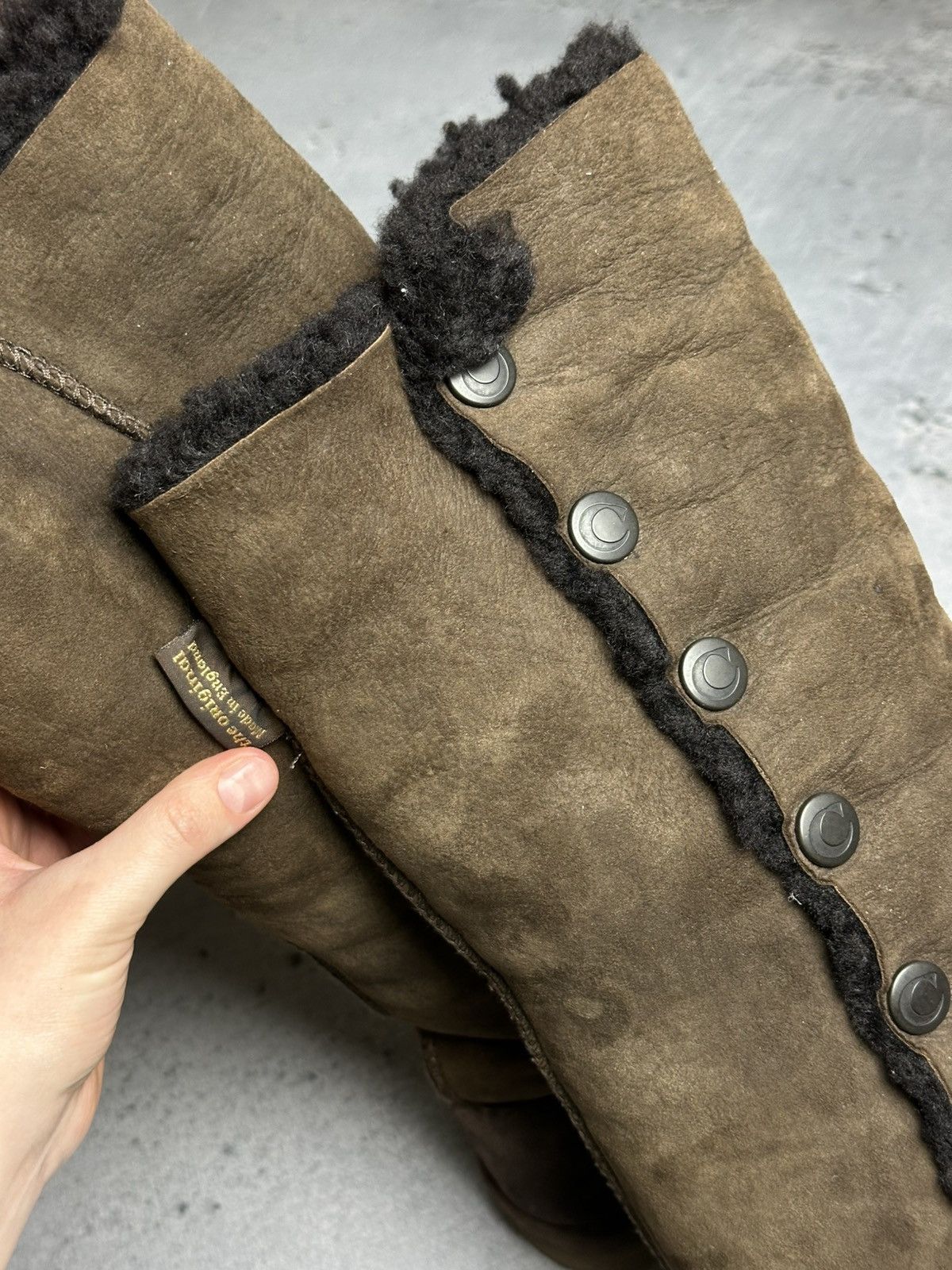 Vintage Celtic &Co Popper Sheepskin Boots - Knee Height Lux Size US 7 / IT 37 - 15 Thumbnail