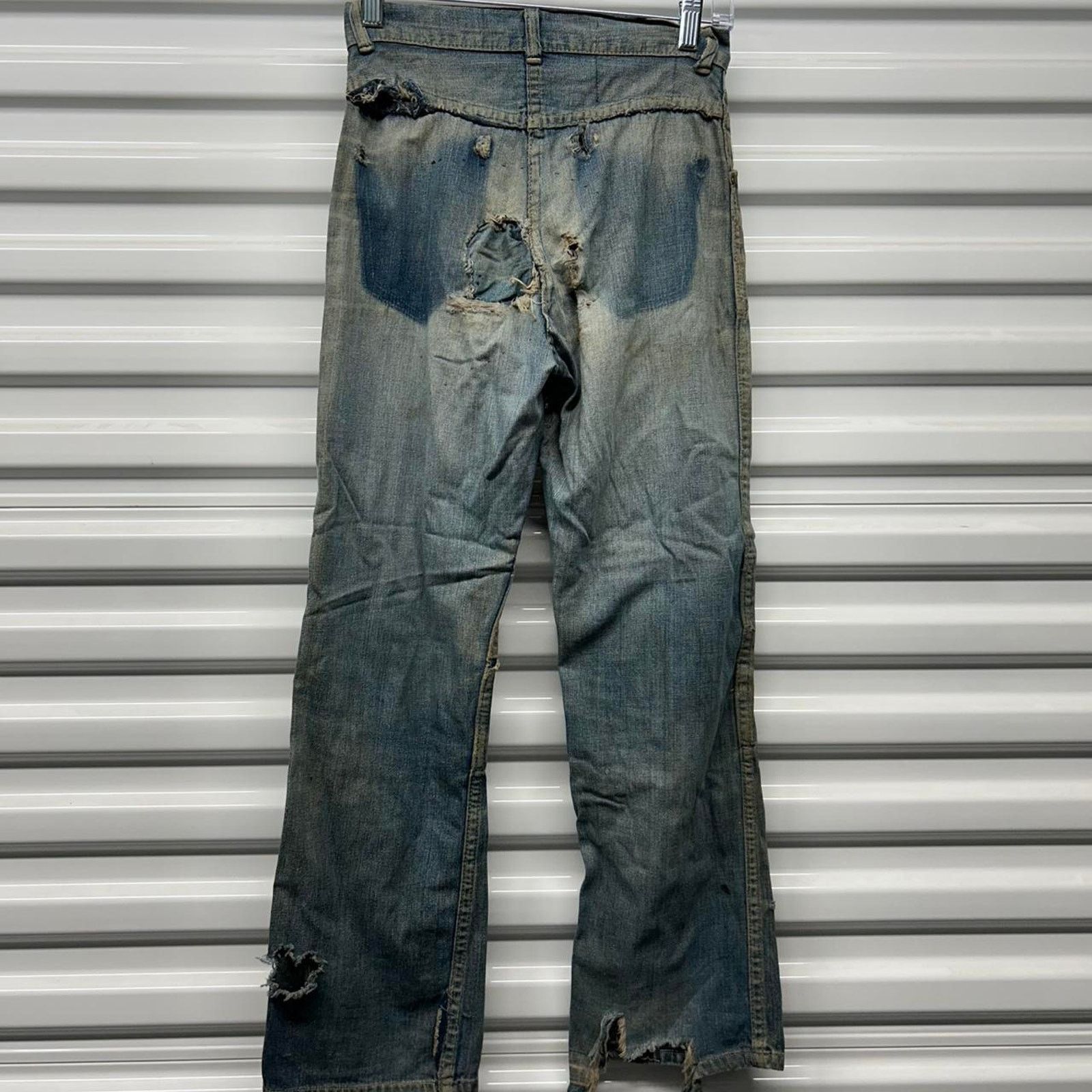 Other VTG 50s/60s Distressed Double Knees Jeans with Crotch Rivet Size 25" / US 0 / IT 36 - 2 Thumbnail