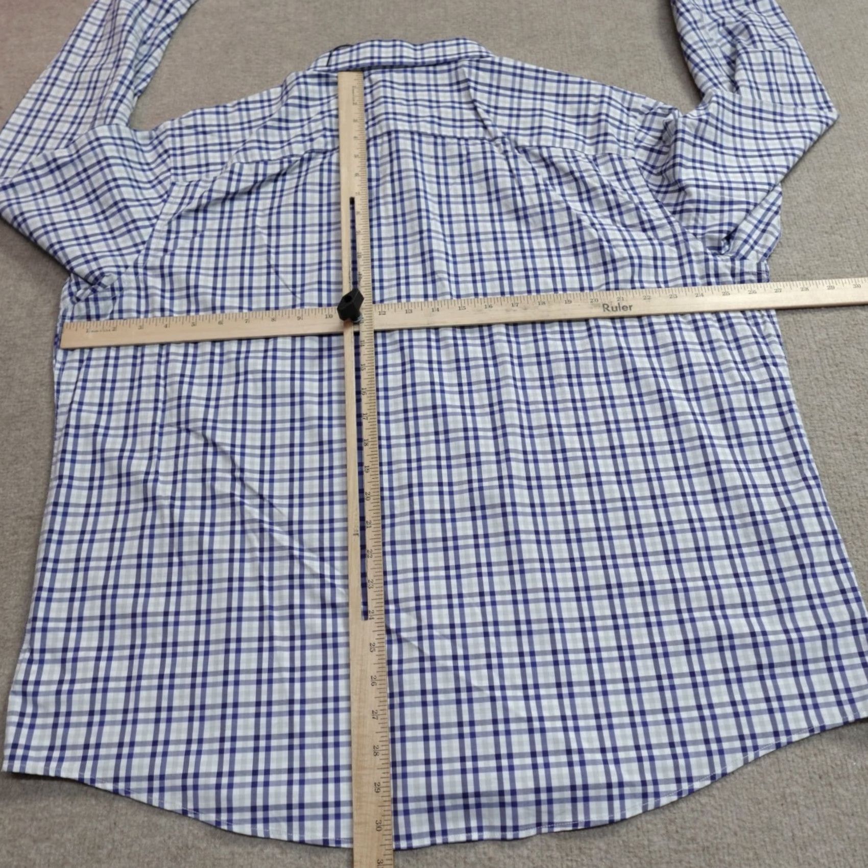 UNTUCKit UNTUCKit Shirt 3XL Blue Plaid Performance Nylon Elastane Allendale Shirt Men Long Sleeve Button-Up Collared Nylongal Flower Pattern Size US XXL / EU 58 / 5 - 5 Thumbnail