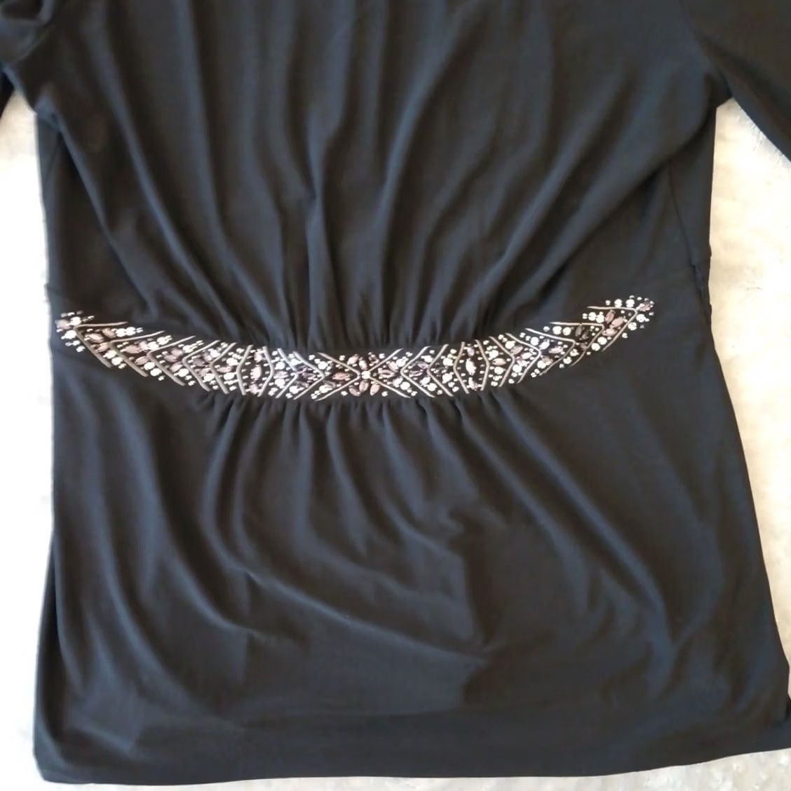 White House Black Market White House Black Market Shirt Womens XL Black 3/4 Sleeve Stretch Size XL / US 12-14 / IT 48-50 - 3 Thumbnail