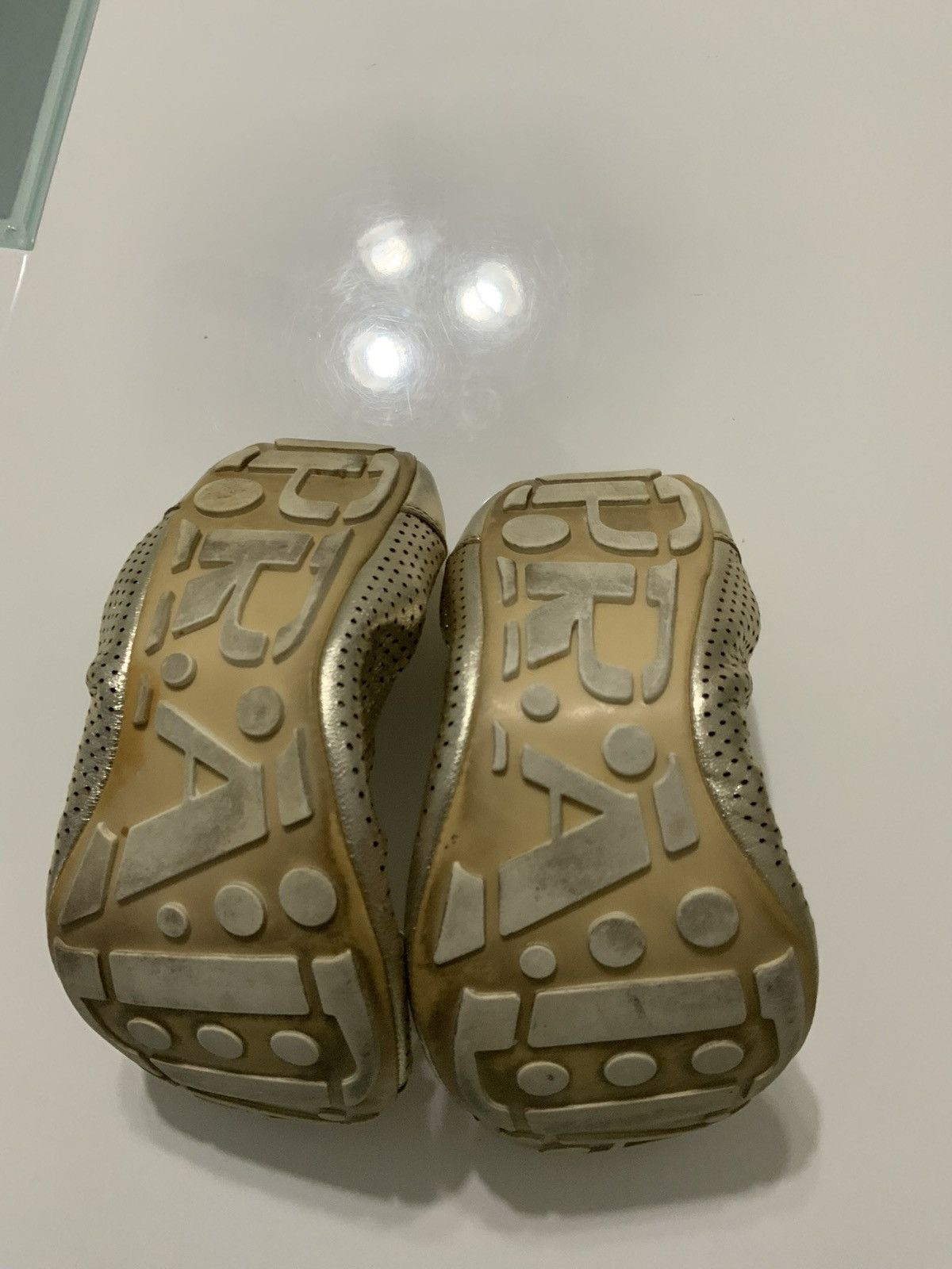 Prada PRADA Women's Metallic Gold flats ballerinas Size US 7 / IT 37 - 5 Thumbnail