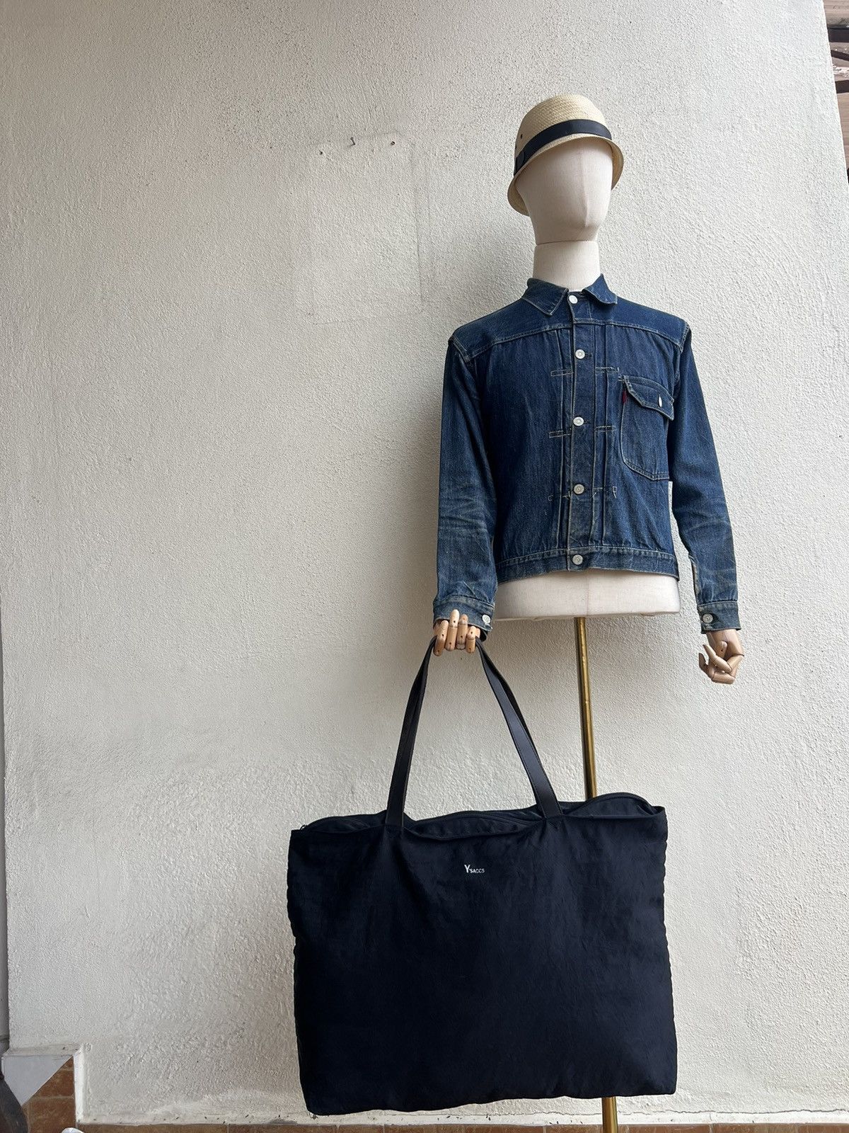 Yohji Yamamoto Vintage 80s 90s Yohji Yamamoto Y’saccs Black Large Tote Bag Size ONE SIZE - 1 Thumbnail