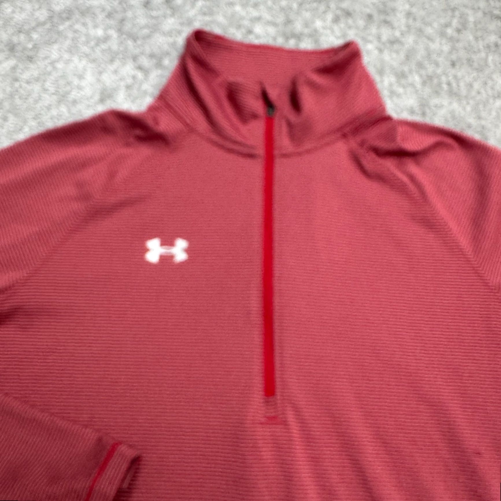 Under Armour Under Armour HeatGear Jacket Shirt Mens L Red Striped 1/4 Zip Loose Fit All Seasons Breathable Mid-Length CrossFit Hiking Sports Athleisure Size US L / EU 52-54 / 3 - 3 Thumbnail