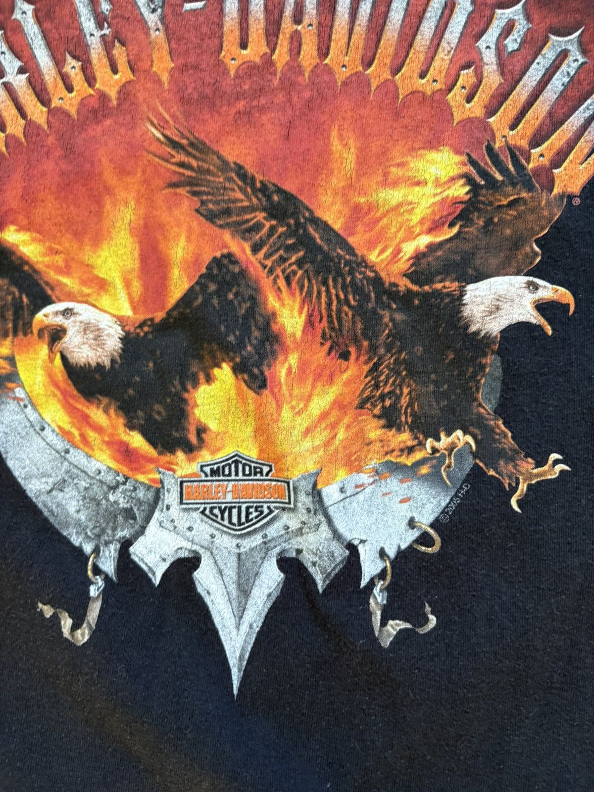Harley Davidson Harley Davidson Vintage 90s Flaming Eagles Graphic Tee XL Size US XL / EU 56 / 4 - 9 Thumbnail