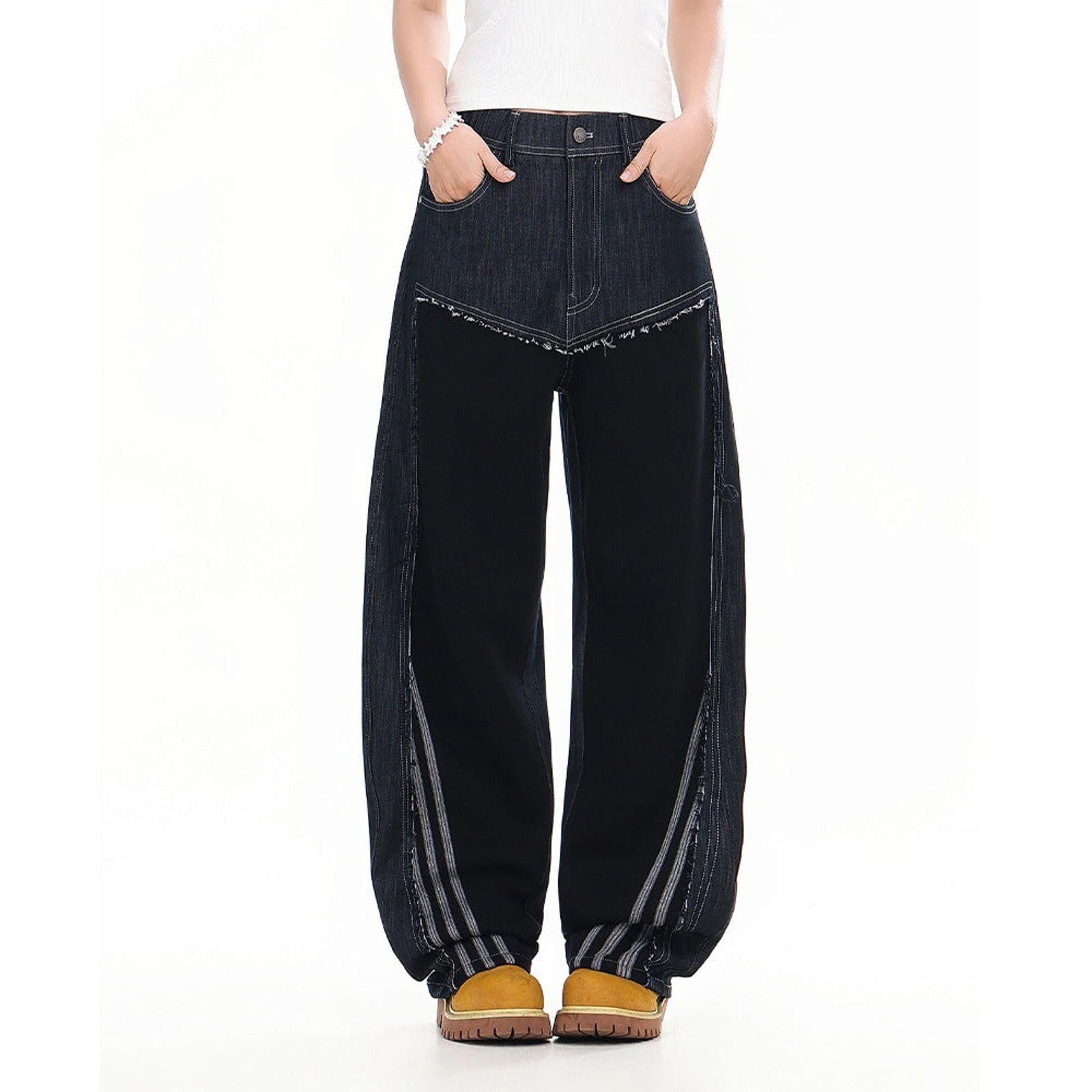 Japanese Brand Black Wide Leg Denim Jeans, Baggy Loose Fit Pants Size US 32 / EU 48 - 1 Thumbnail