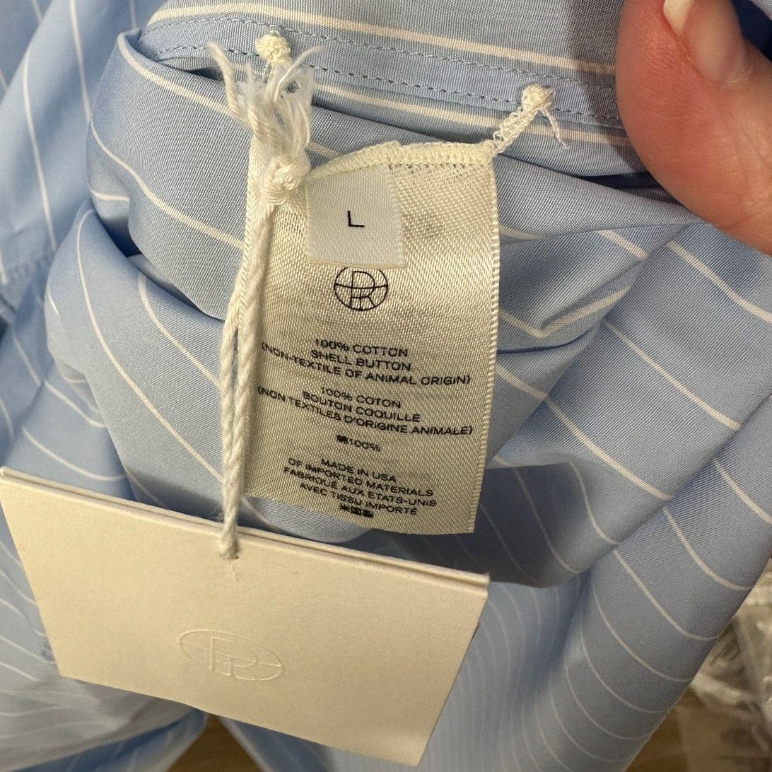 The Row NWT The Row Karl Blue & White Stripe Long Sleeve Shirt Dress Size L / US 10 / IT 46 - 6 Thumbnail