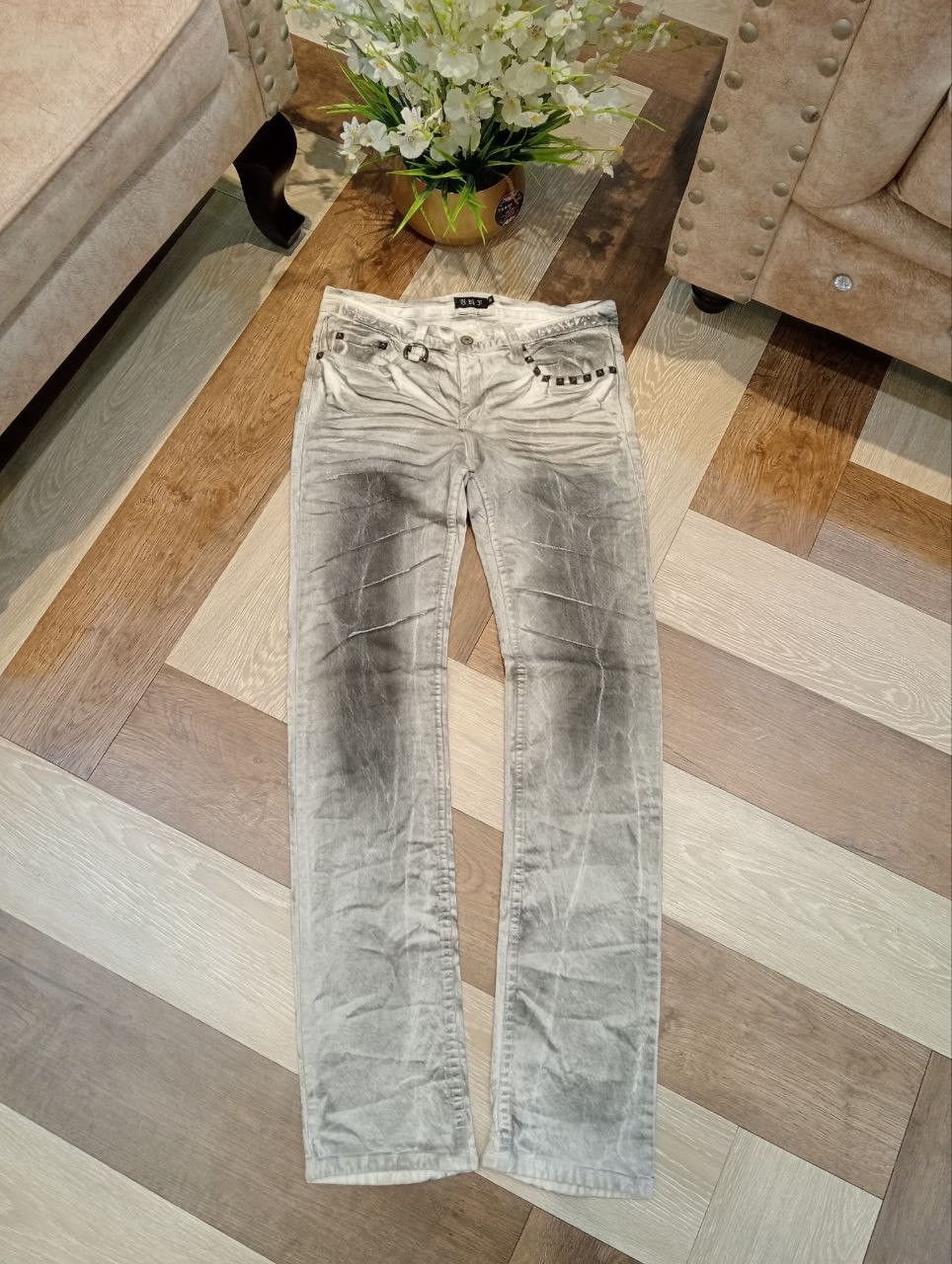 Japanese Brand K.U.I ASH PUNK CREASE CLOUDY COAT DENIM - SIZE 30 Size US 30 / EU 46 - 1 Thumbnail