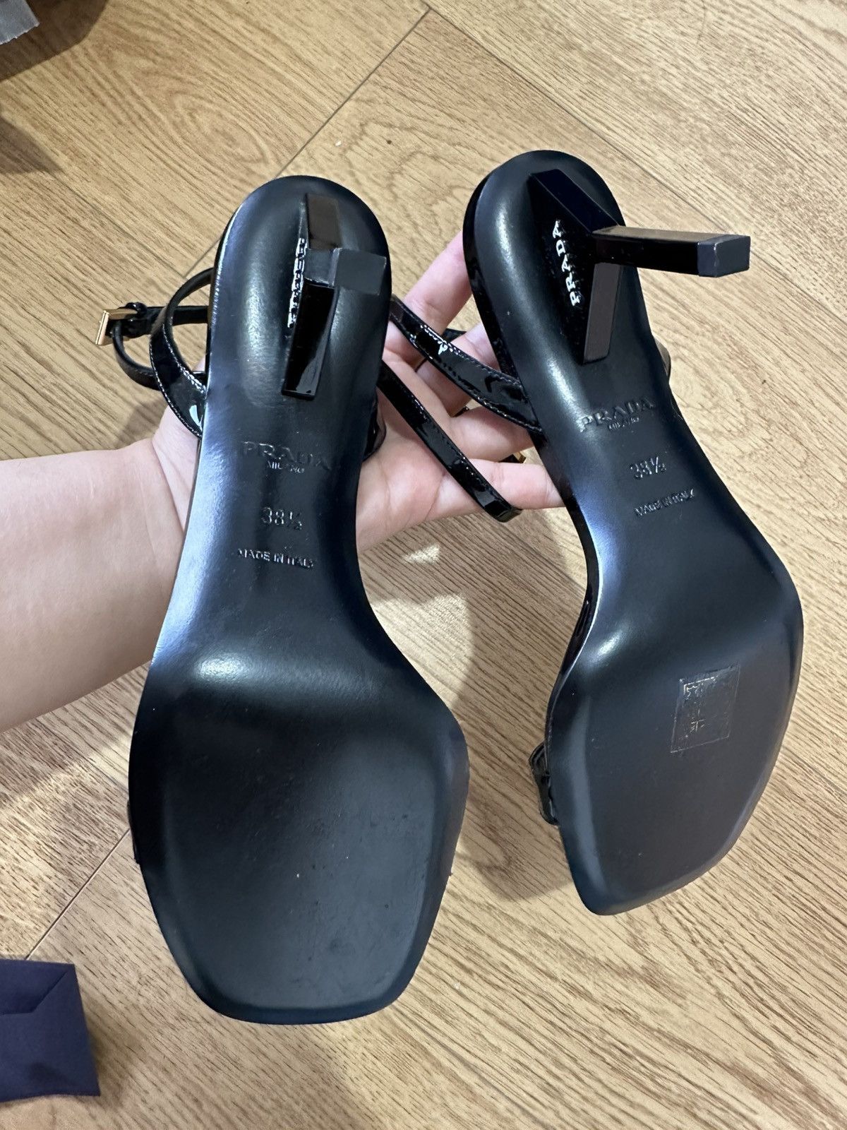 Prada Prada pantent leather 85mm sandal heels Size US 5.5 / IT 35.5 - 7 Thumbnail